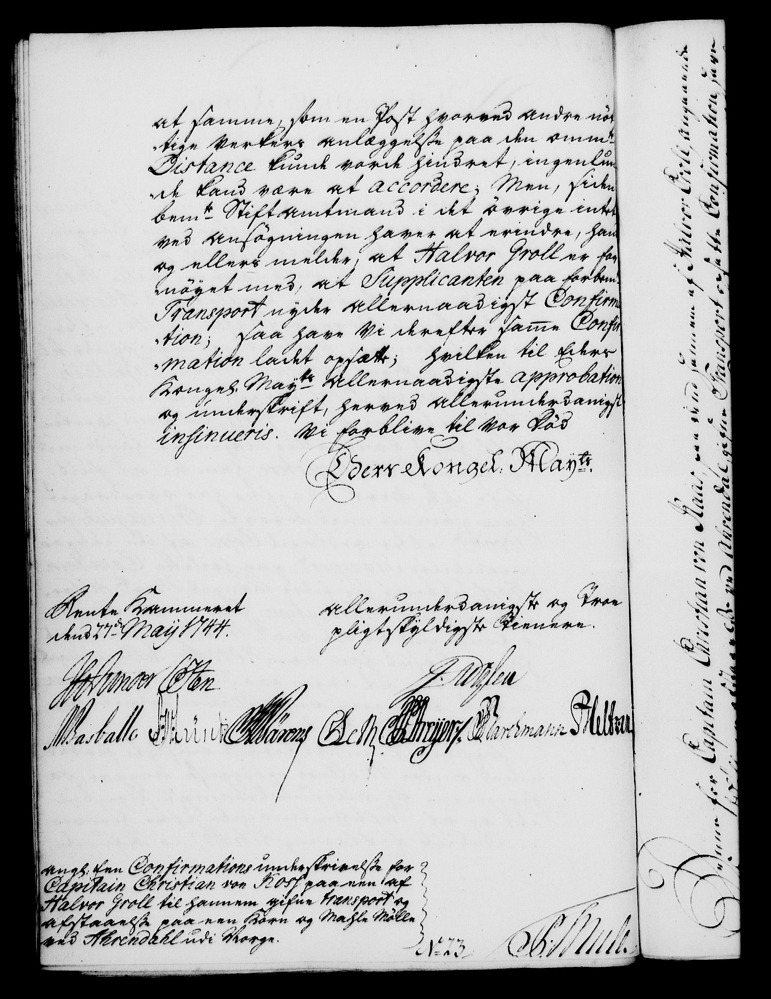 Rentekammeret, Kammerkanselliet, RA/EA-3111/G/Gf/Gfa/L0027: Norsk relasjons- og resolusjonsprotokoll (merket RK 52.27), 1744, s. 384