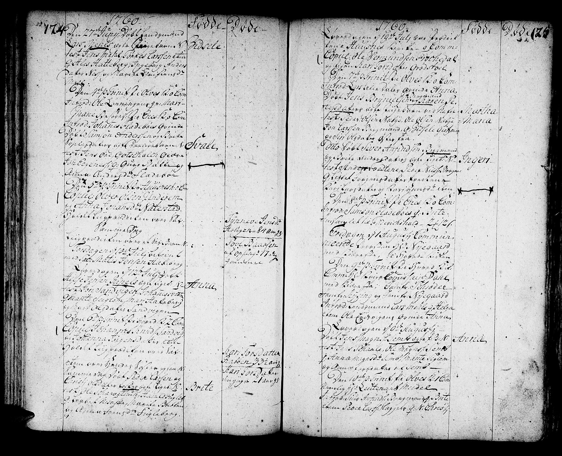Kvinnherad sokneprestembete, AV/SAB-A-76401/H/Haa: Ministerialbok nr. A 3, 1754-1777, s. 124-125