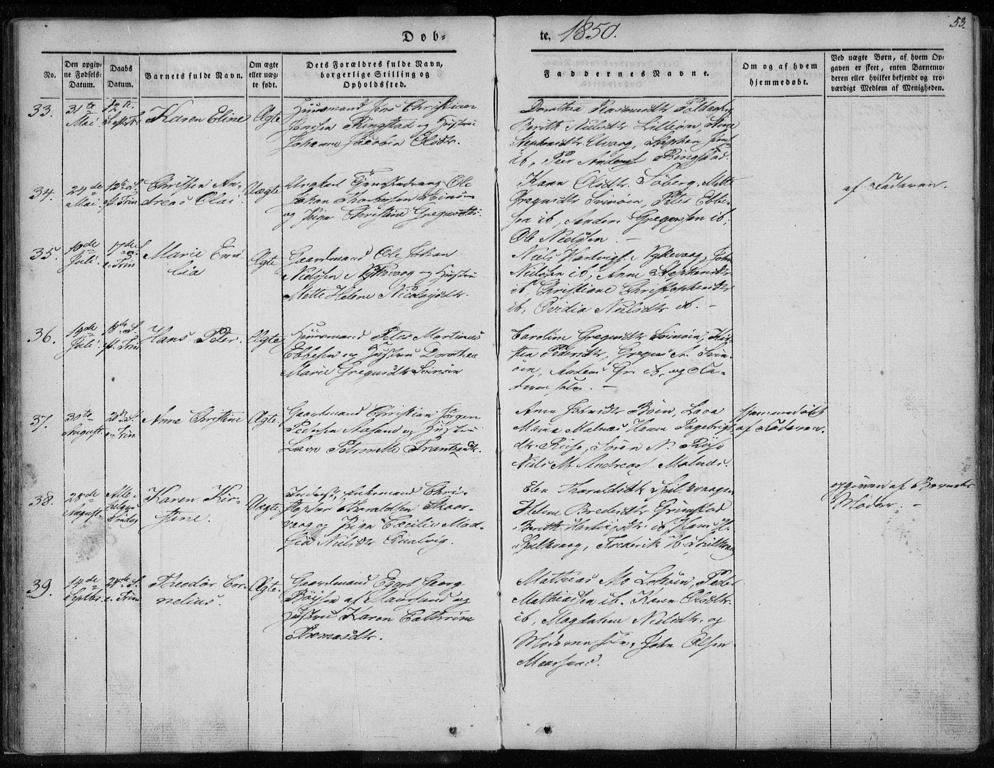 Ministerialprotokoller, klokkerbøker og fødselsregistre - Nordland, AV/SAT-A-1459/891/L1299: Ministerialbok nr. 891A04, 1841-1856, s. 53