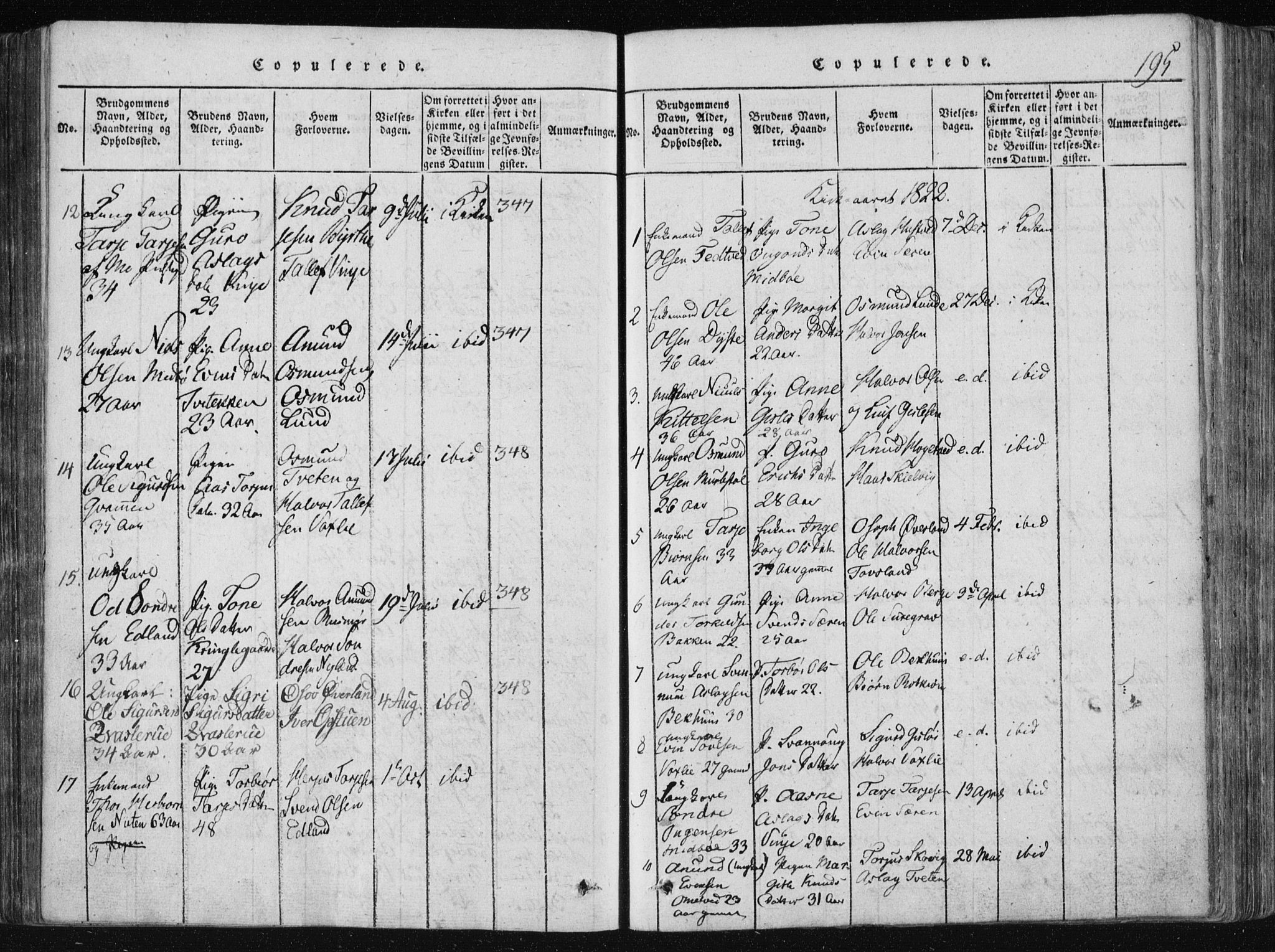 Vinje kirkebøker, AV/SAKO-A-312/F/Fa/L0003: Ministerialbok nr. I 3, 1814-1843, s. 195