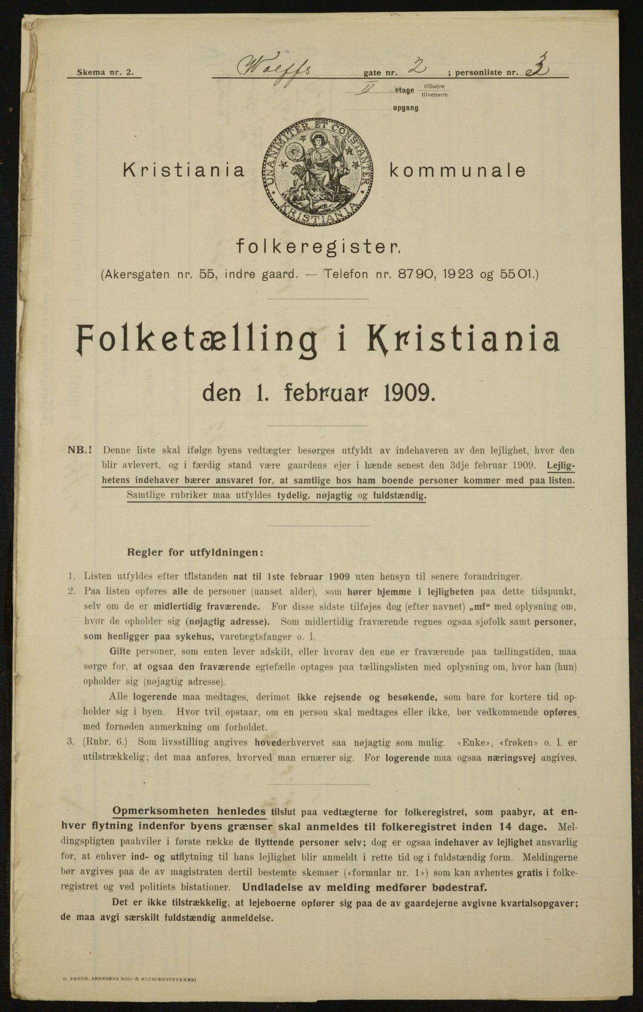 OBA, Kommunal folketelling 1.2.1909 for Kristiania kjøpstad, 1909, s. 116667