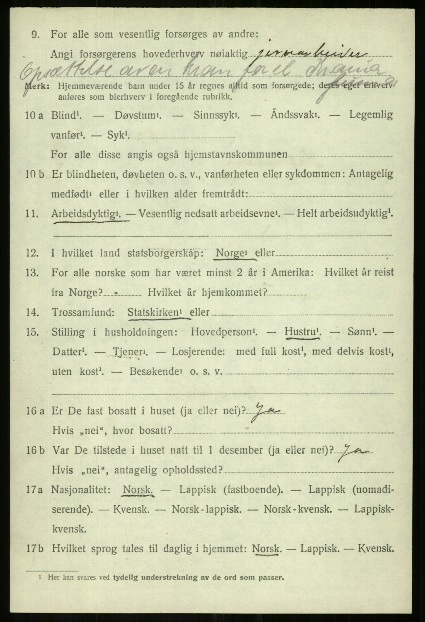 SATØ, Folketelling 1920 for 1921 Salangen herred, 1920, s. 2043