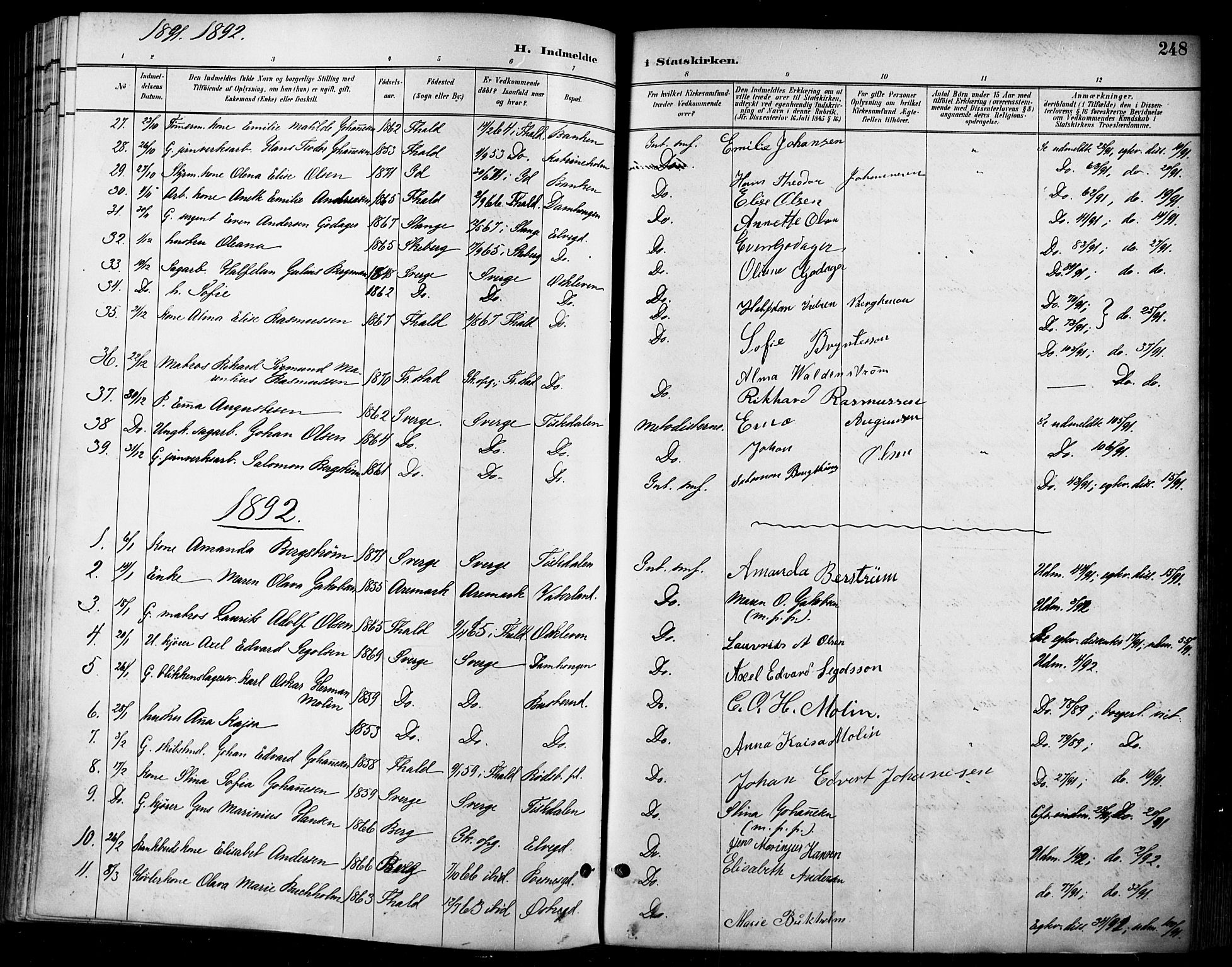 Halden prestekontor Kirkebøker, AV/SAO-A-10909/F/Fa/L0014: Ministerialbok nr. I 14, 1890-1906, s. 248