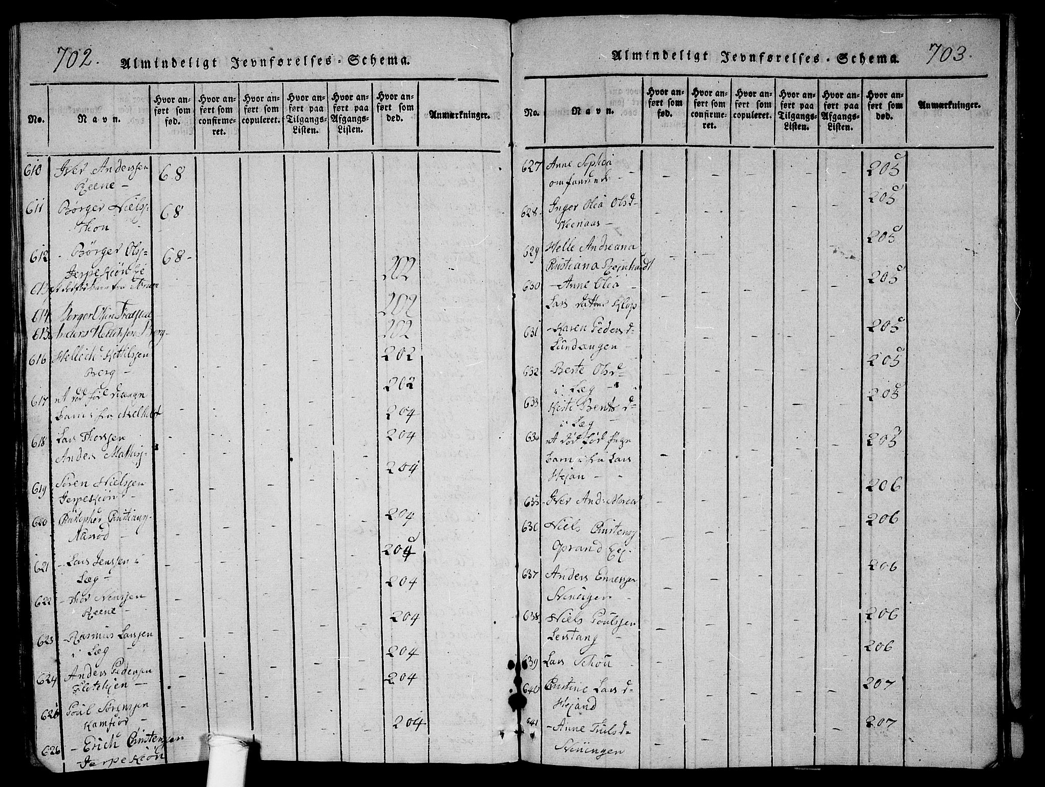 Ramnes kirkebøker, AV/SAKO-A-314/G/Ga/L0001: Klokkerbok nr. I 1, 1813-1847, s. 702-703