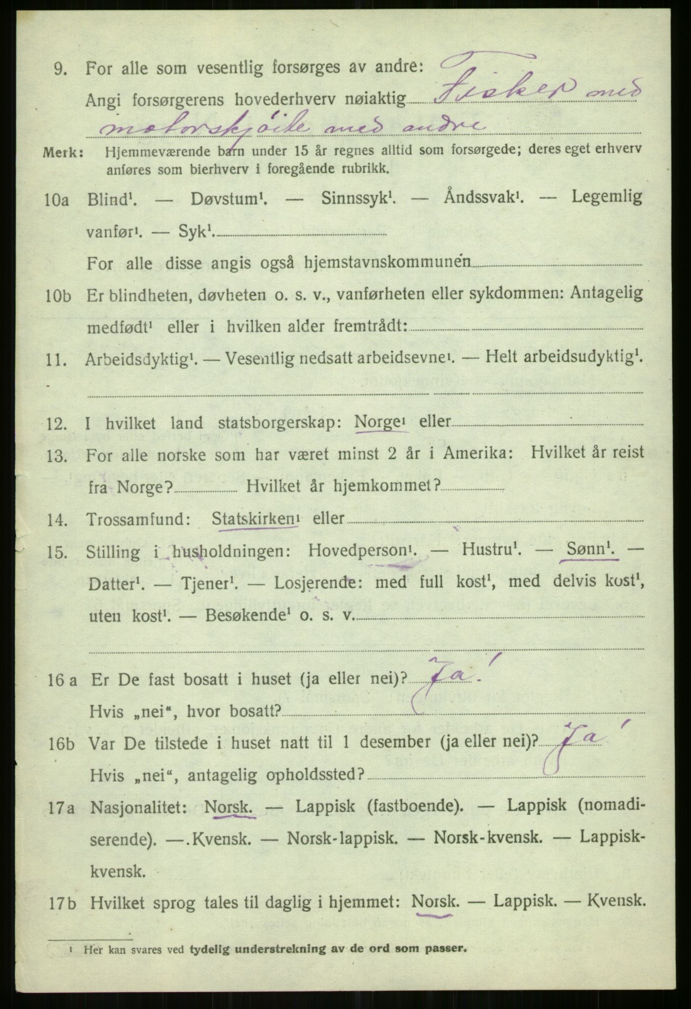 SATØ, Folketelling 1920 for 1935 Helgøy herred, 1920, s. 3187