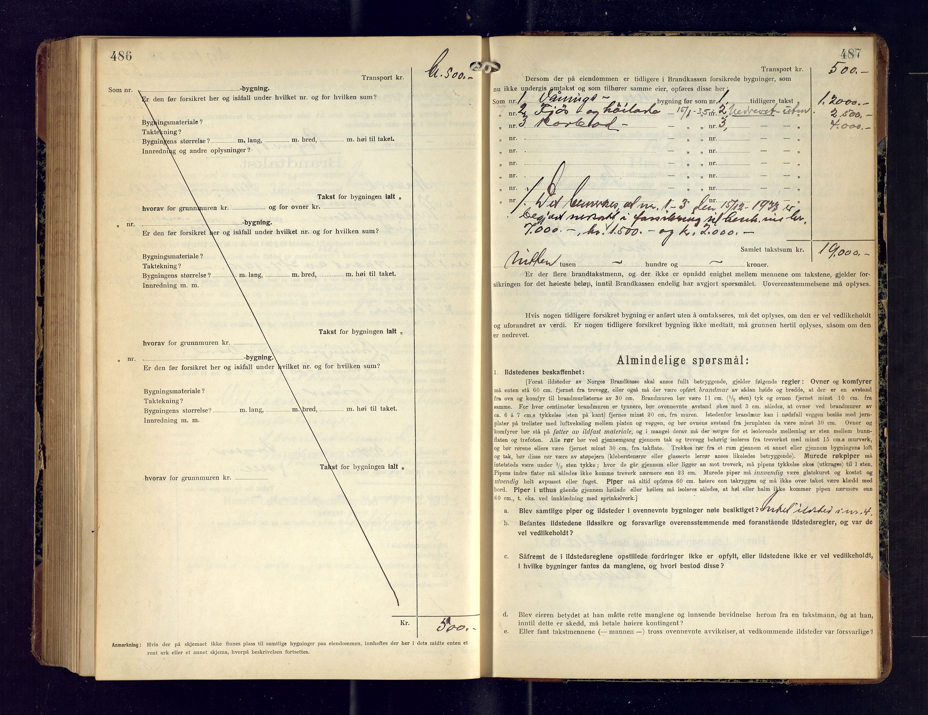 Hasvik lensmannskontor, AV/SATØ-SATO-164/Fob/L0006: Branntakstprotokoll, 1916-1934, s. 486-487