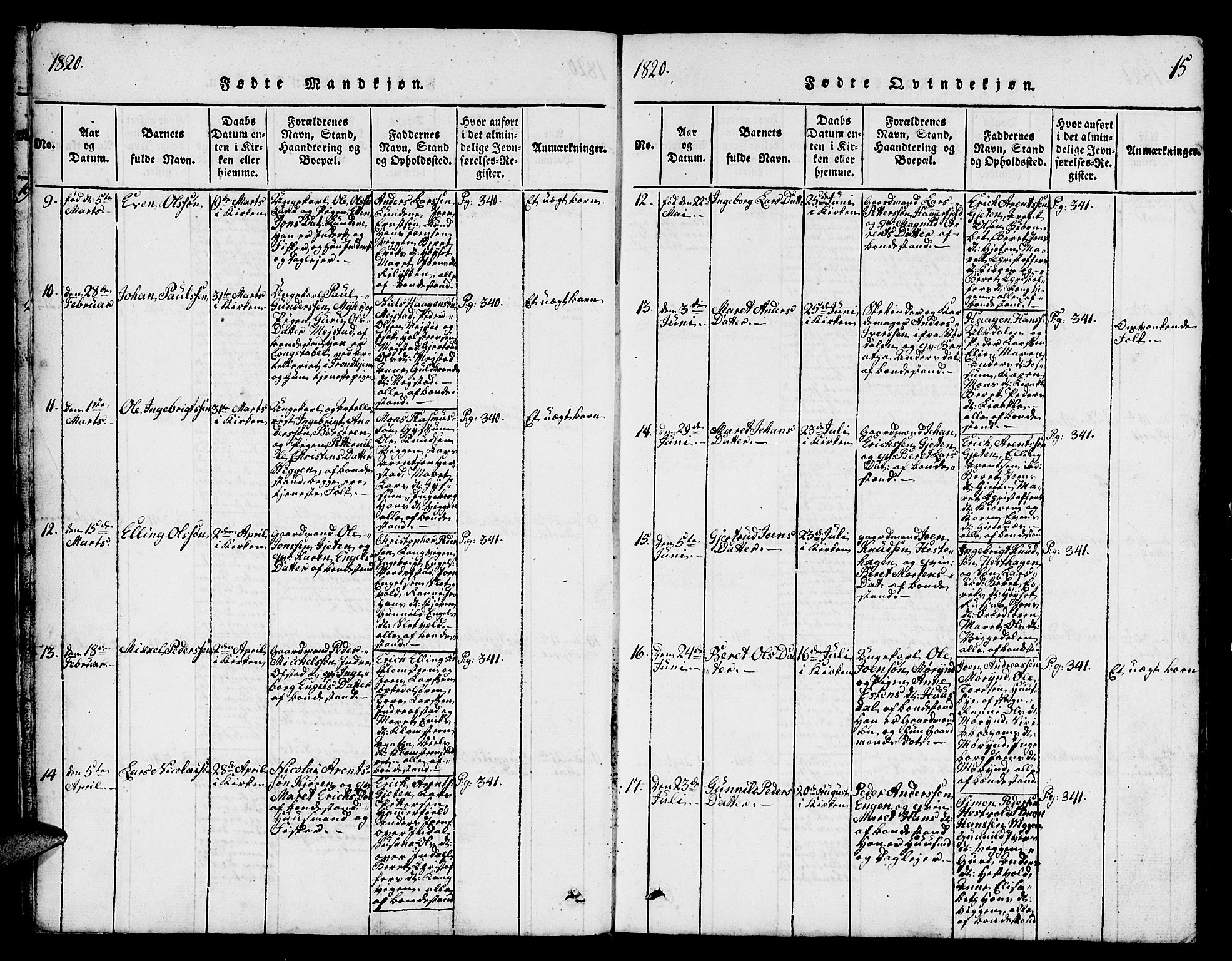 Ministerialprotokoller, klokkerbøker og fødselsregistre - Sør-Trøndelag, SAT/A-1456/665/L0776: Klokkerbok nr. 665C01, 1817-1837, s. 15