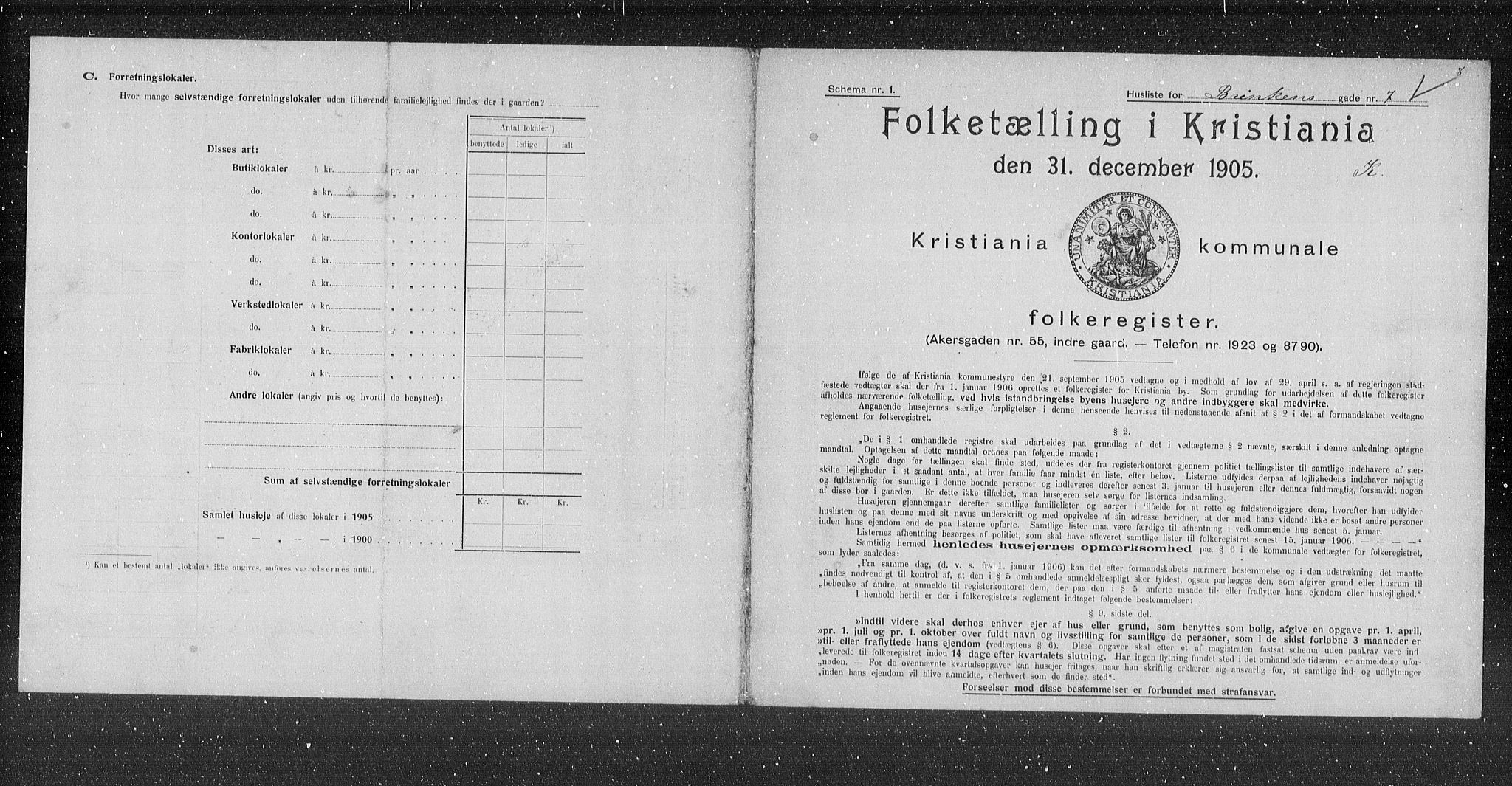 OBA, Kommunal folketelling 31.12.1905 for Kristiania kjøpstad, 1905, s. 4418