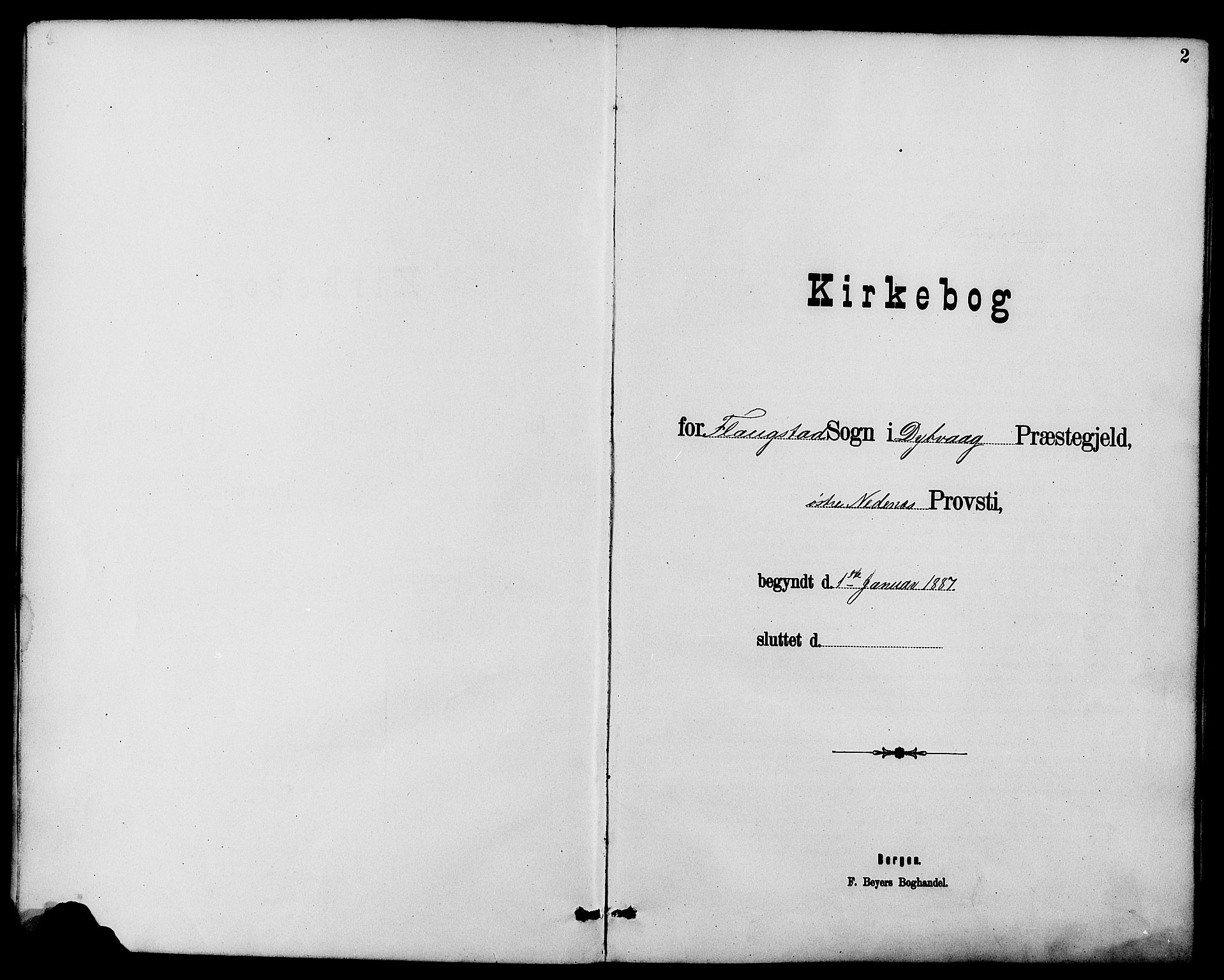 Dypvåg sokneprestkontor, SAK/1111-0007/F/Fb/Fbb/L0004: Klokkerbok nr. B 4, 1887-1905, s. 2
