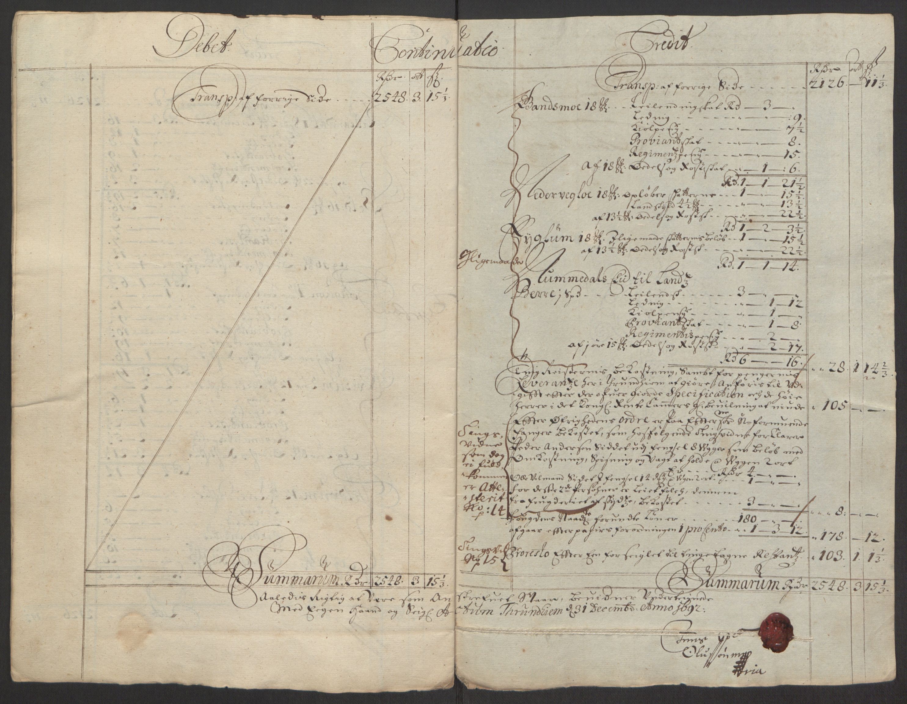 Rentekammeret inntil 1814, Reviderte regnskaper, Fogderegnskap, RA/EA-4092/R64/L4424: Fogderegnskap Namdal, 1692-1695, s. 12