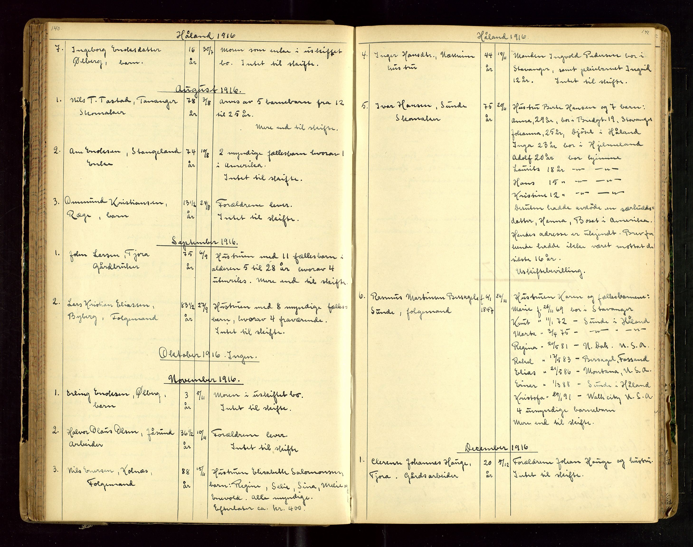 Jæren sorenskriveri, SAST/A-100310/01/5/52/52B/L0003: DØDSFALLPROTOKOLL, 1910-1916, s. 140-141