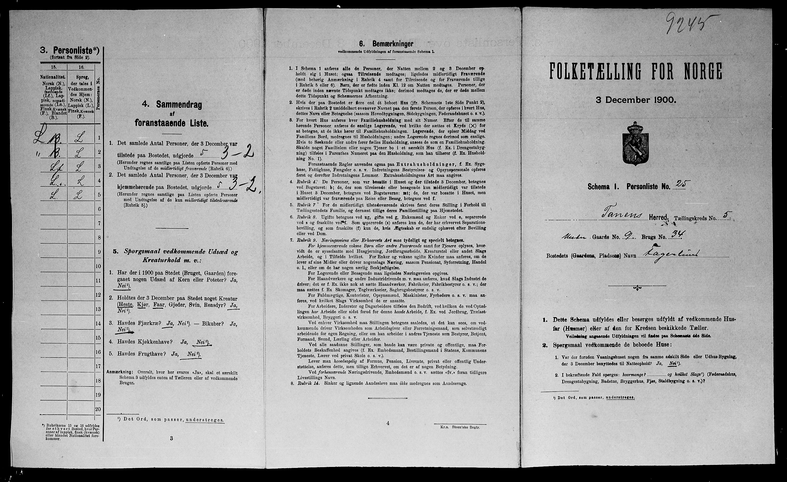 SATØ, Folketelling 1900 for 2025 Tana herred, 1900, s. 824