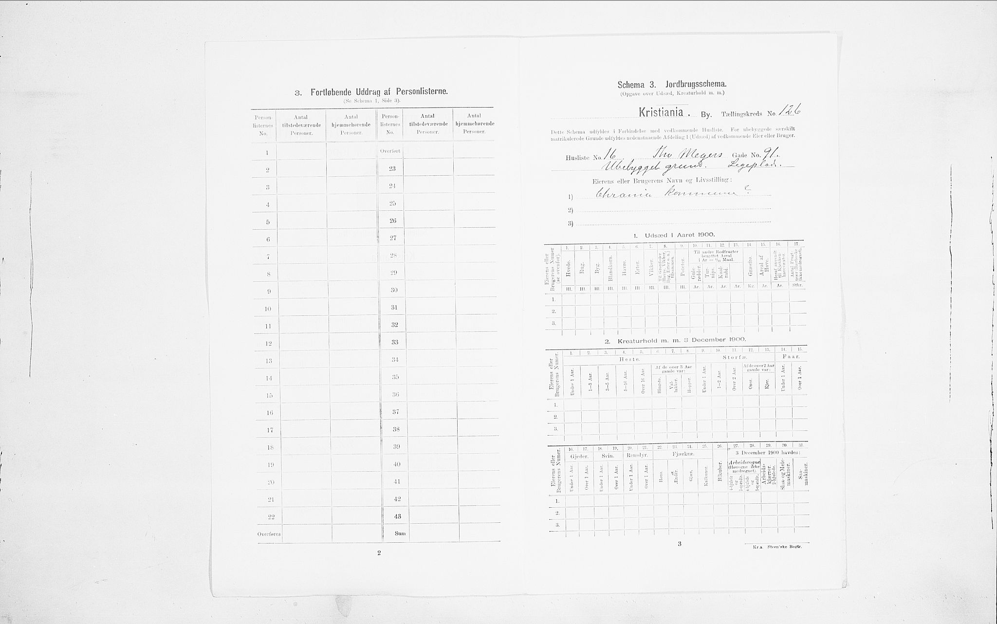 SAO, Folketelling 1900 for 0301 Kristiania kjøpstad, 1900, s. 100230