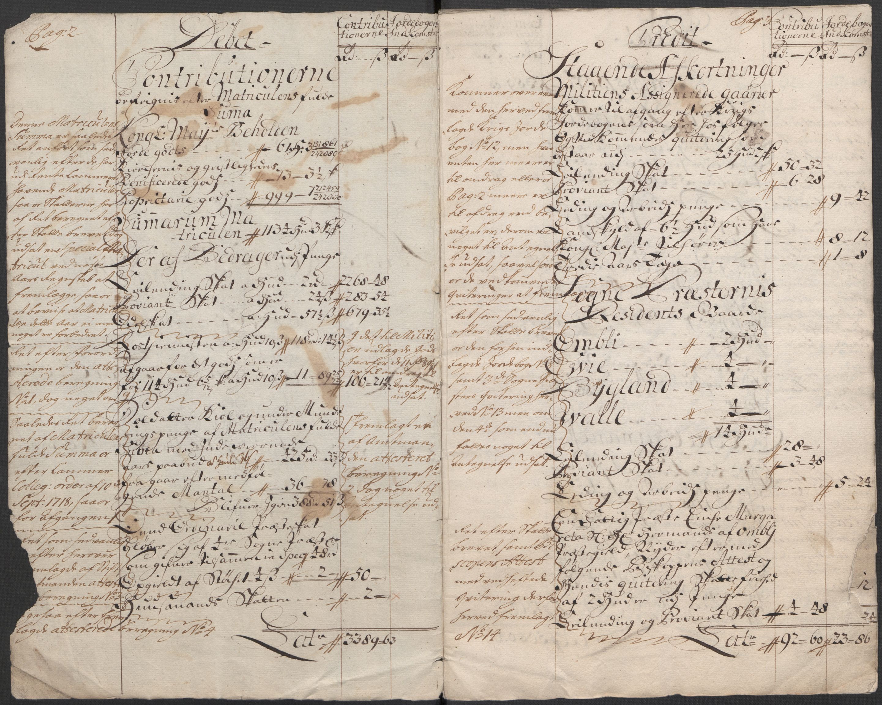 Rentekammeret inntil 1814, Reviderte regnskaper, Fogderegnskap, AV/RA-EA-4092/R40/L2453: Fogderegnskap Råbyggelag, 1718-1719, s. 4