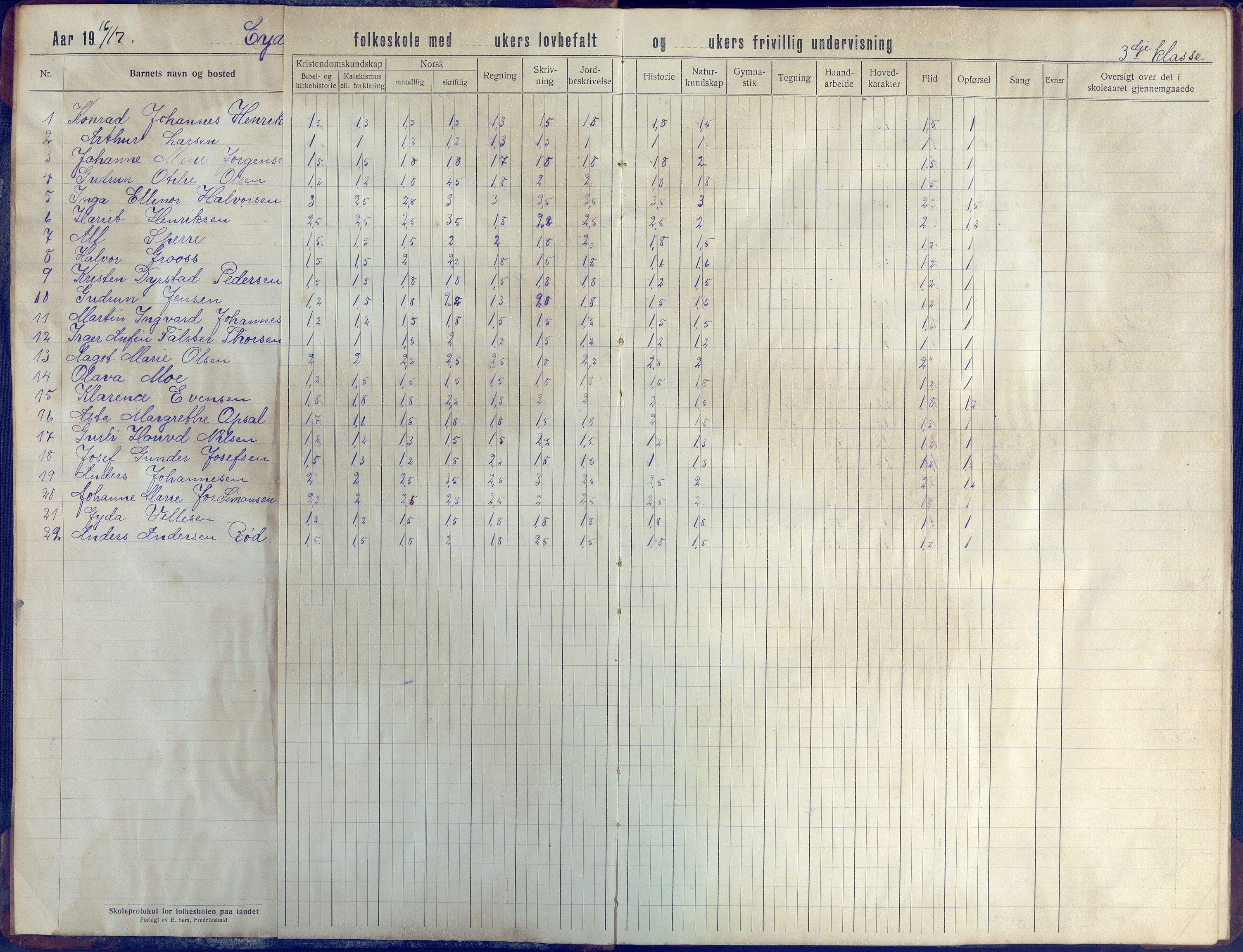 Stokken kommune, AAKS/KA0917-PK/04/04d/L0005: Skoleprotokoll, 1916-1932