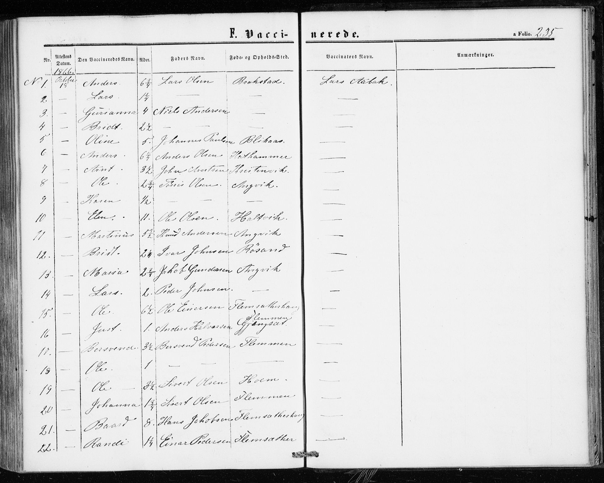 Ministerialprotokoller, klokkerbøker og fødselsregistre - Møre og Romsdal, SAT/A-1454/586/L0985: Ministerialbok nr. 586A11, 1857-1866, s. 235