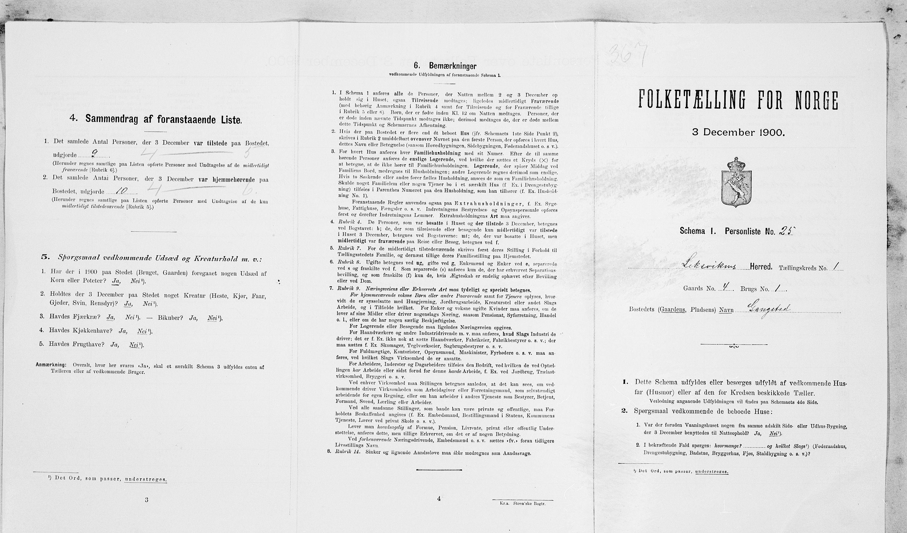 SAT, Folketelling 1900 for 1718 Leksvik herred, 1900, s. 116