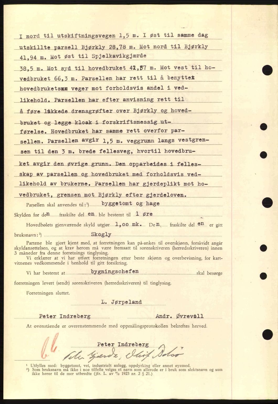 Nordre Sunnmøre sorenskriveri, AV/SAT-A-0006/1/2/2C/2Ca: Pantebok nr. A15, 1942-1943, Dagboknr: 1960/1942