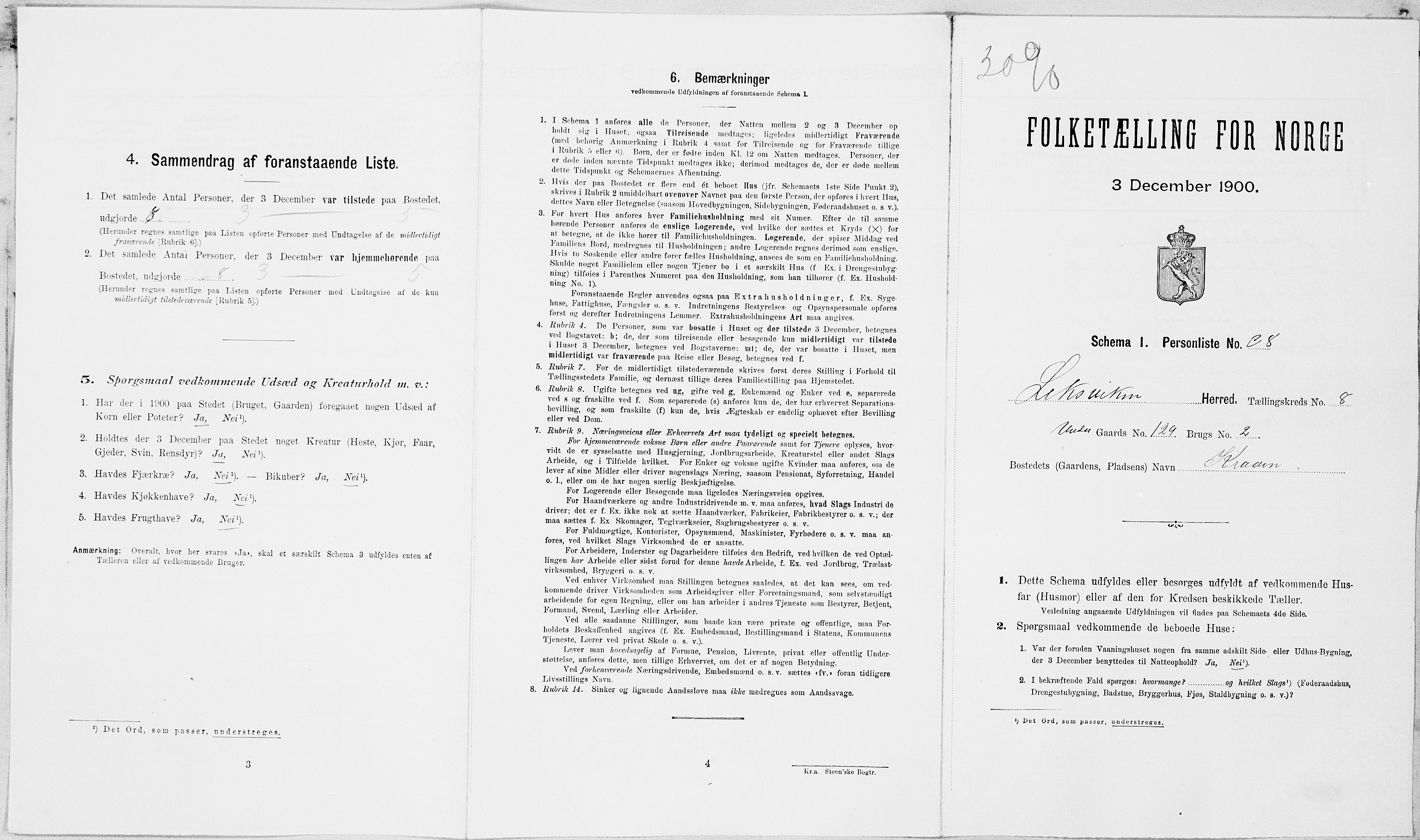 SAT, Folketelling 1900 for 1718 Leksvik herred, 1900, s. 981