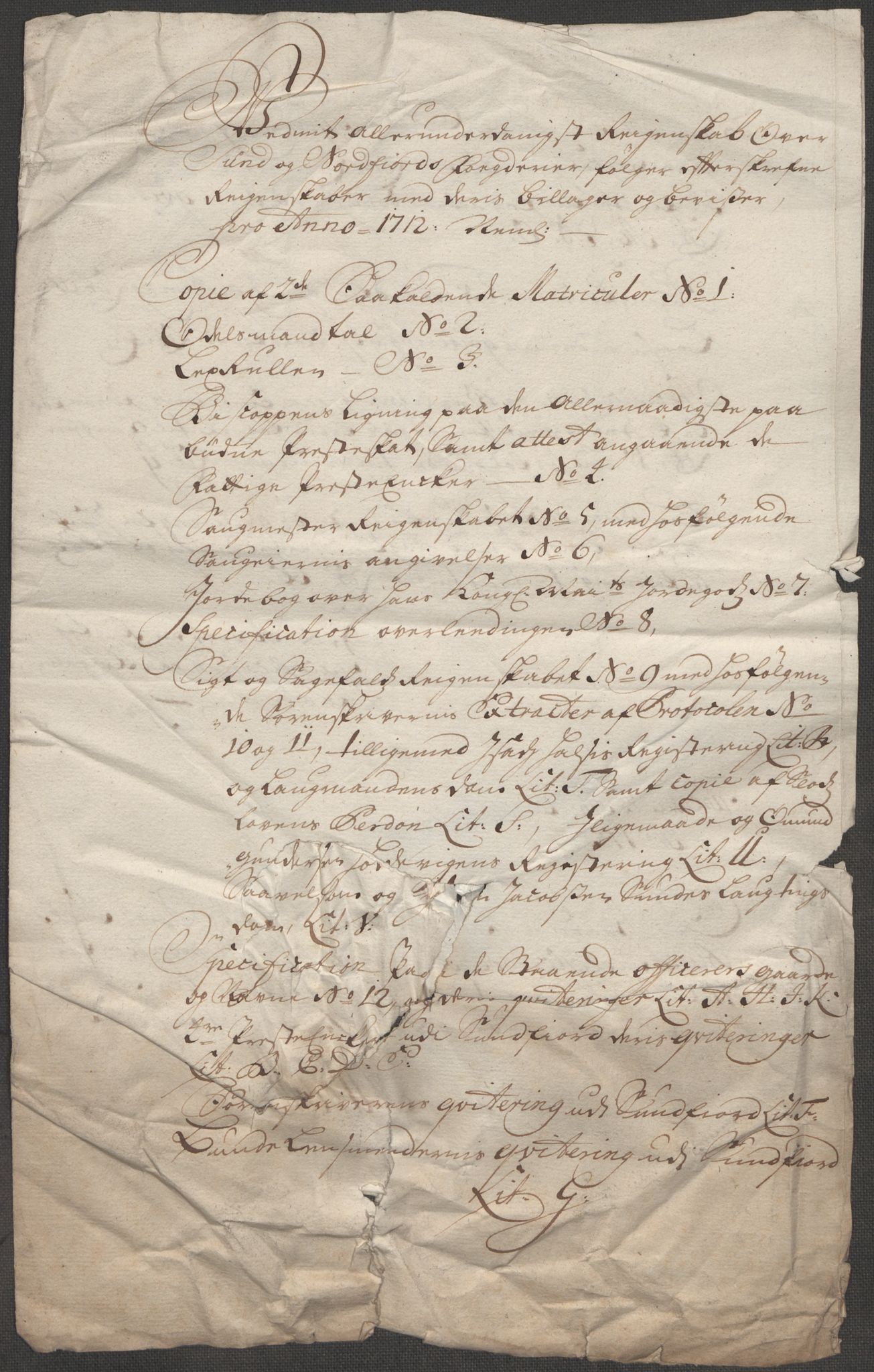 Rentekammeret inntil 1814, Reviderte regnskaper, Fogderegnskap, AV/RA-EA-4092/R53/L3435: Fogderegnskap Sunn- og Nordfjord, 1712, s. 45