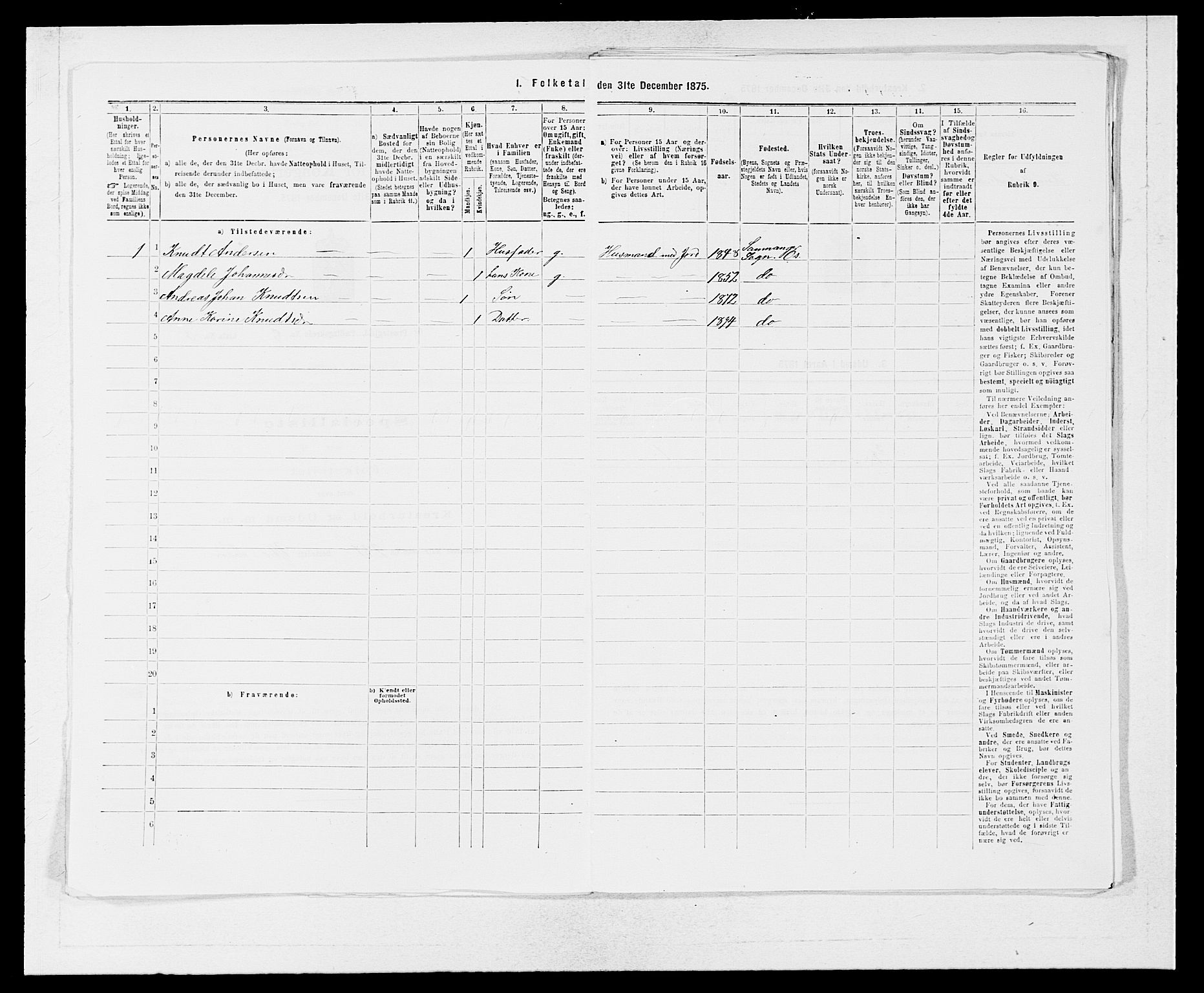 SAB, Folketelling 1875 for 1243P Os prestegjeld, 1875, s. 1042