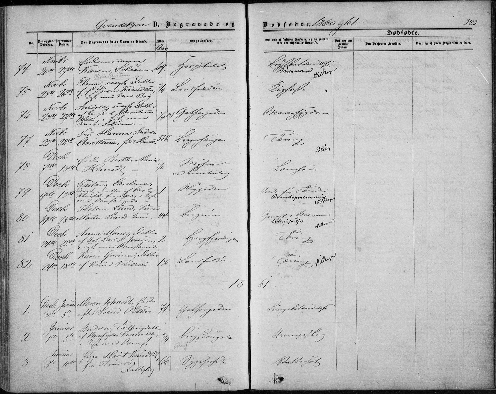Bragernes kirkebøker, AV/SAKO-A-6/F/Fb/L0003: Ministerialbok nr. II 3, 1860-1868, s. 383