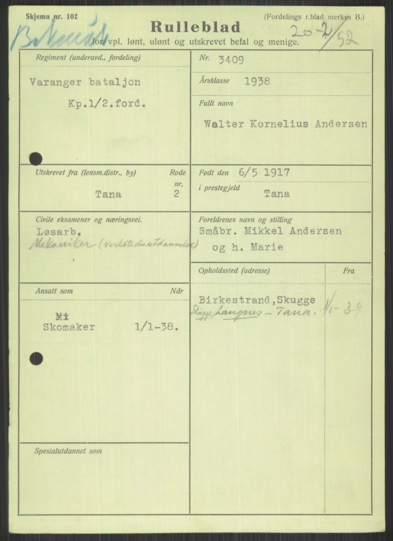 Forsvaret, Varanger bataljon, AV/RA-RAFA-2258/1/D/L0441: Rulleblad for fødte 1913-1917, 1913-1917, s. 1263