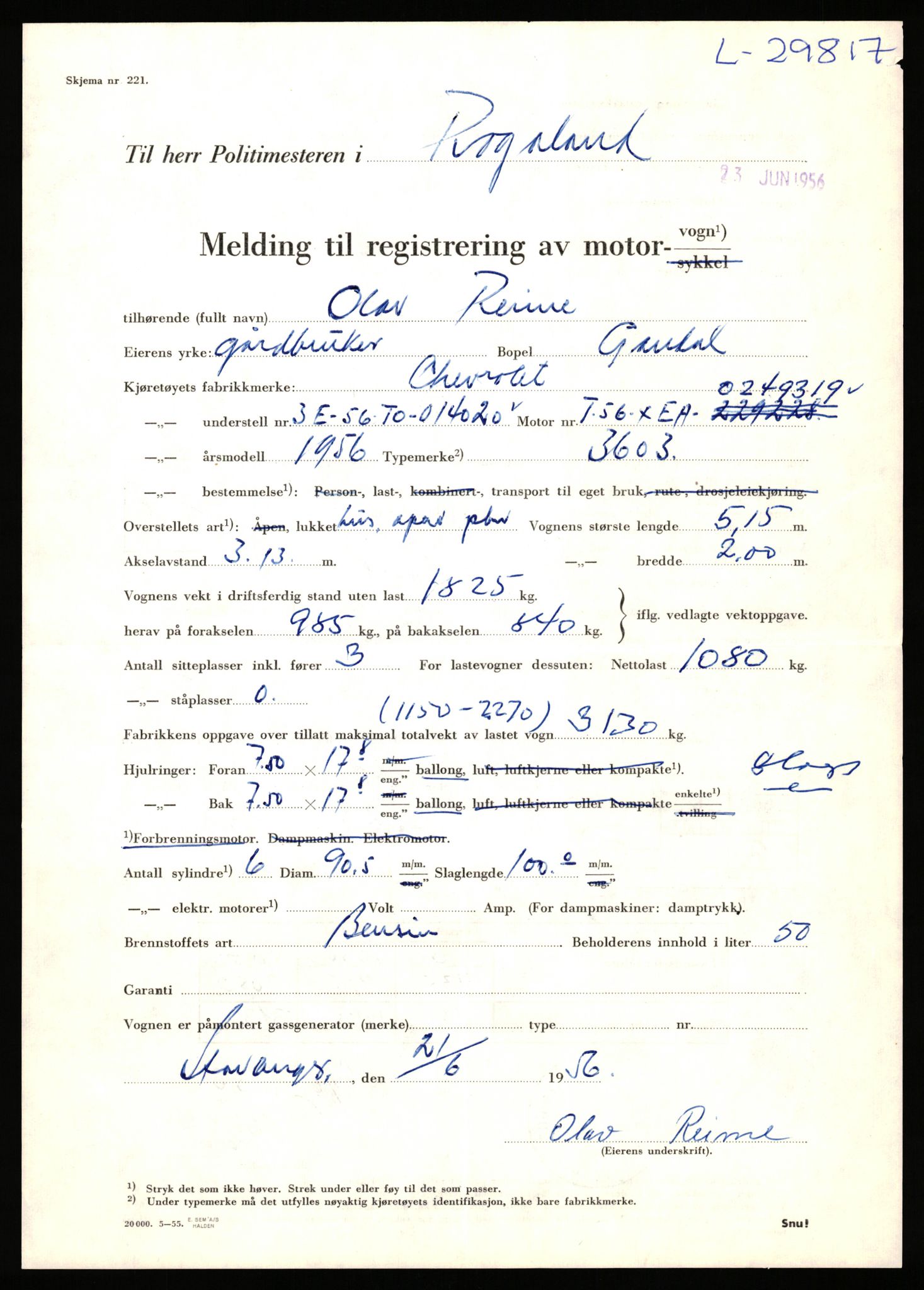 Stavanger trafikkstasjon, AV/SAST-A-101942/0/F/L0048: L-29100 - L-29899, 1930-1971, s. 1919