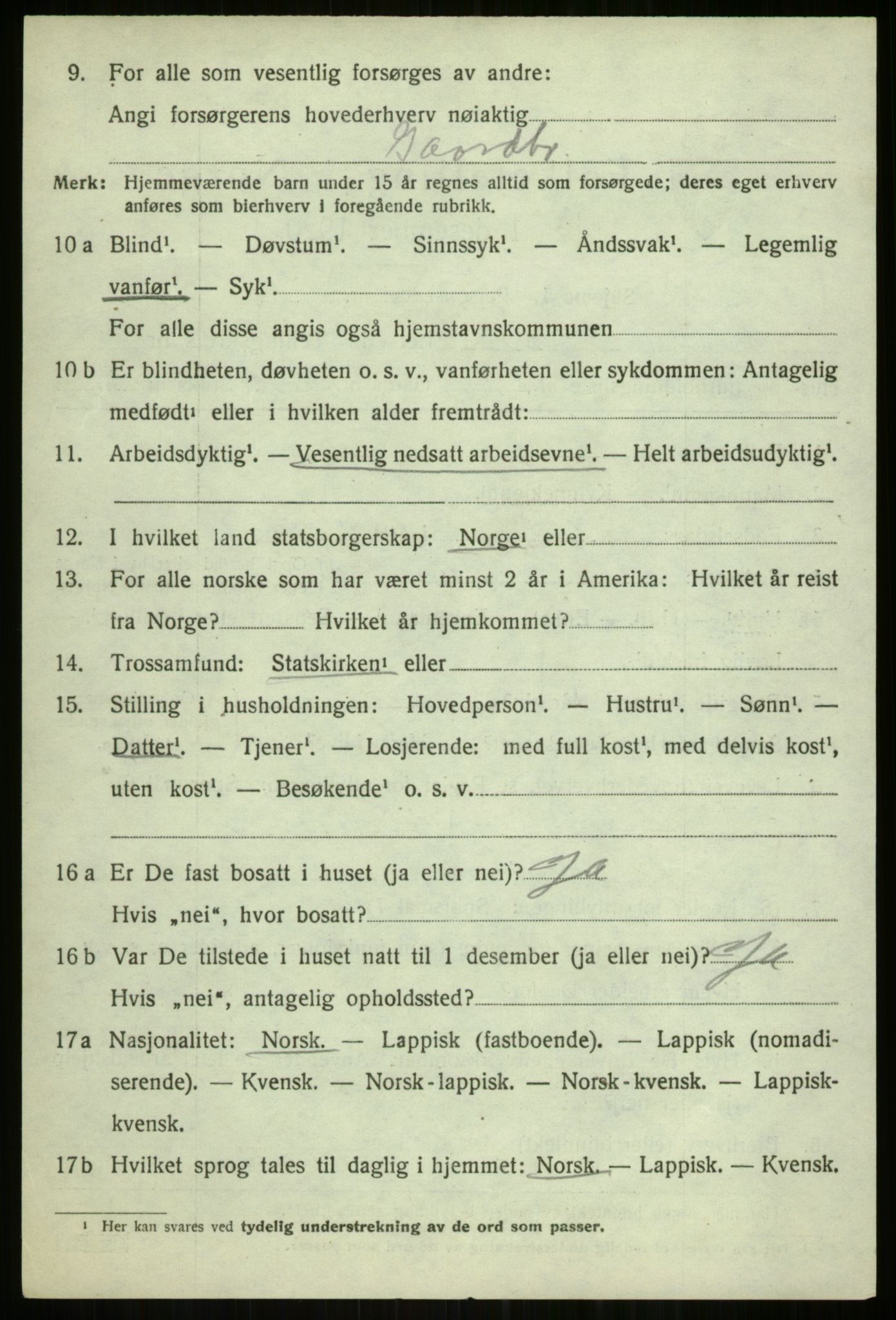 SATØ, Folketelling 1920 for 1934 Tromsøysund herred, 1920, s. 4927