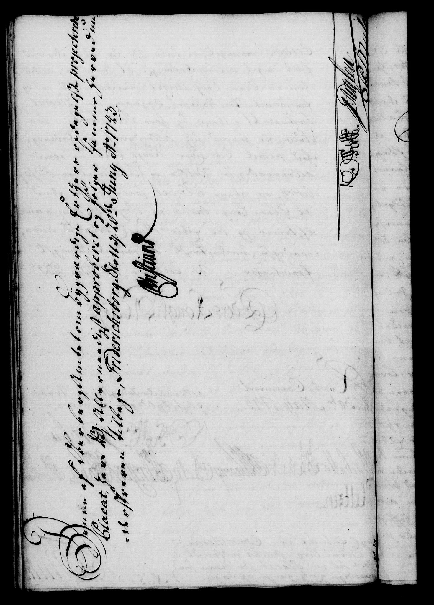 Rentekammeret, Kammerkanselliet, RA/EA-3111/G/Gf/Gfa/L0026: Norsk relasjons- og resolusjonsprotokoll (merket RK 52.26), 1743, s. 423
