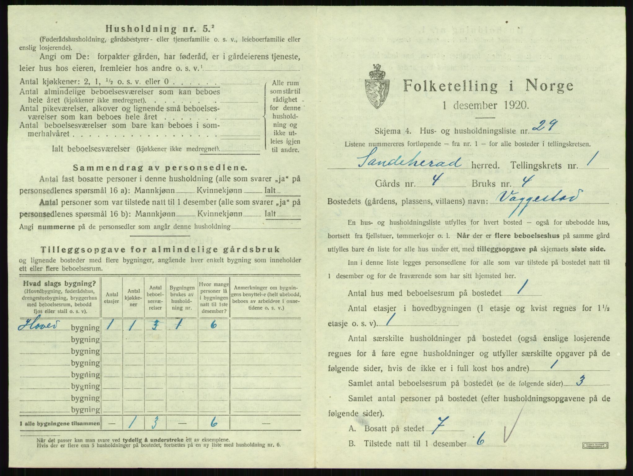 SAKO, Folketelling 1920 for 0724 Sandeherred herred, 1920, s. 135