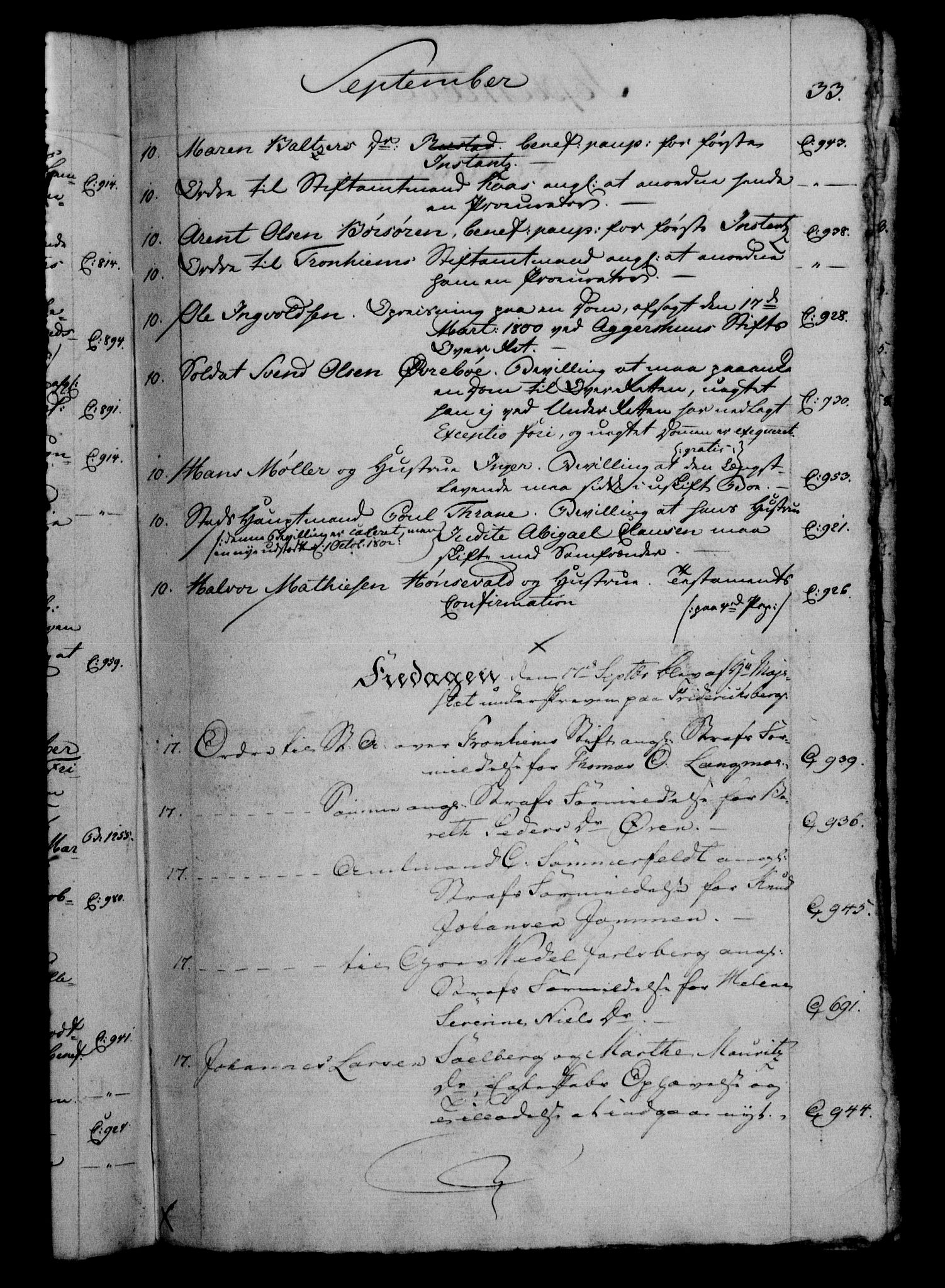 Danske Kanselli 1800-1814, RA/EA-3024/H/Hf/Hfb/Hfbc/L0003: Underskrivelsesbok m. register, 1802, s. 33