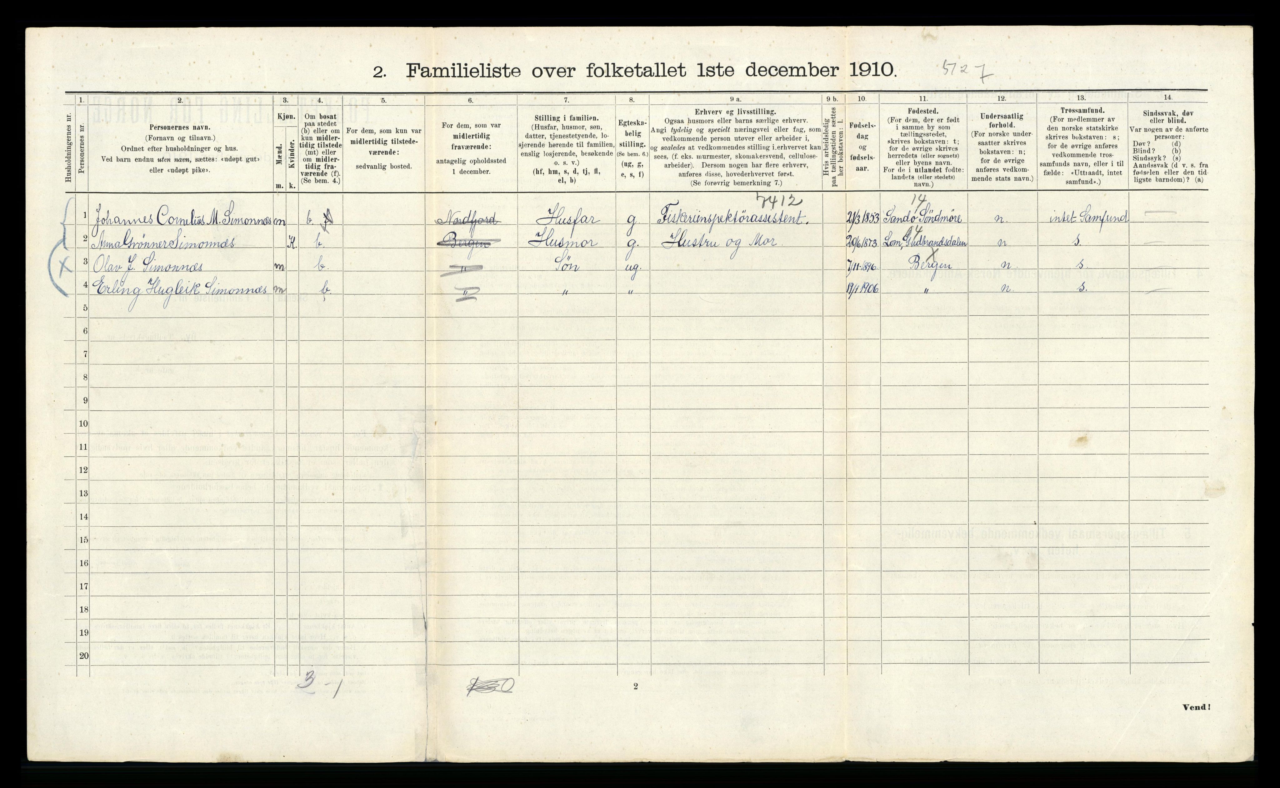 RA, Folketelling 1910 for 1301 Bergen kjøpstad, 1910, s. 31210