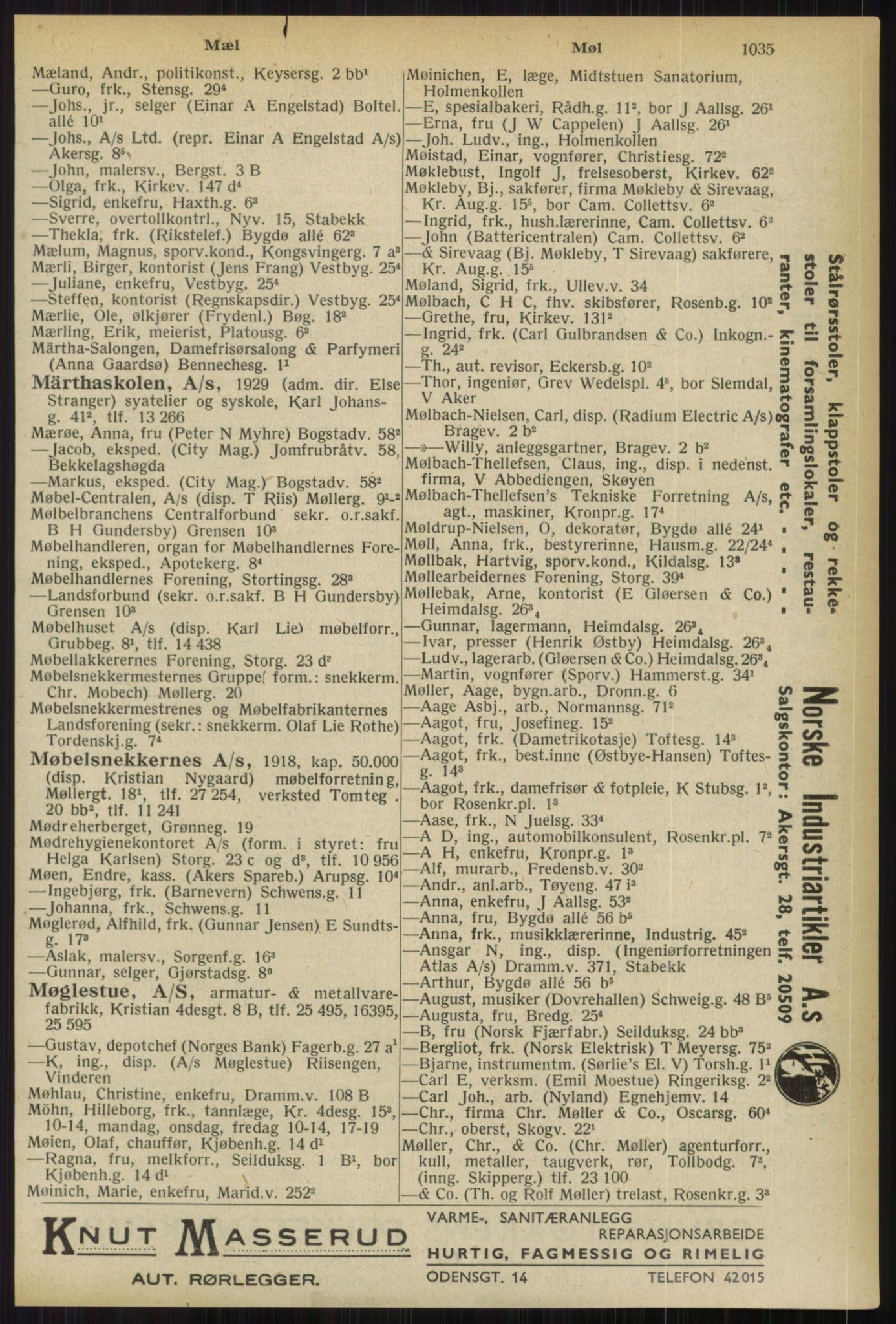 Kristiania/Oslo adressebok, PUBL/-, 1936, s. 1035