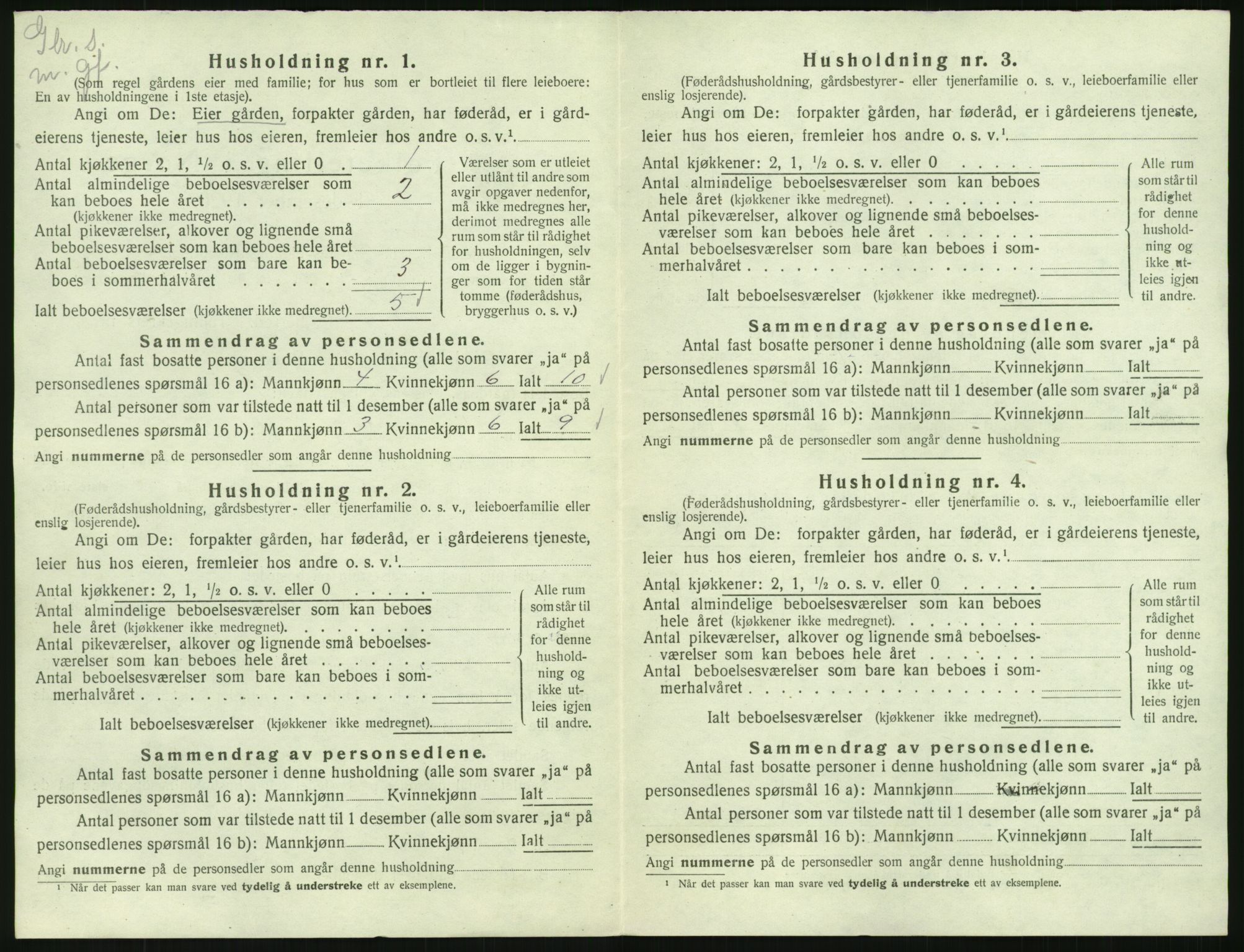 SAK, Folketelling 1920 for 1025 Grindheim herred, 1920, s. 34