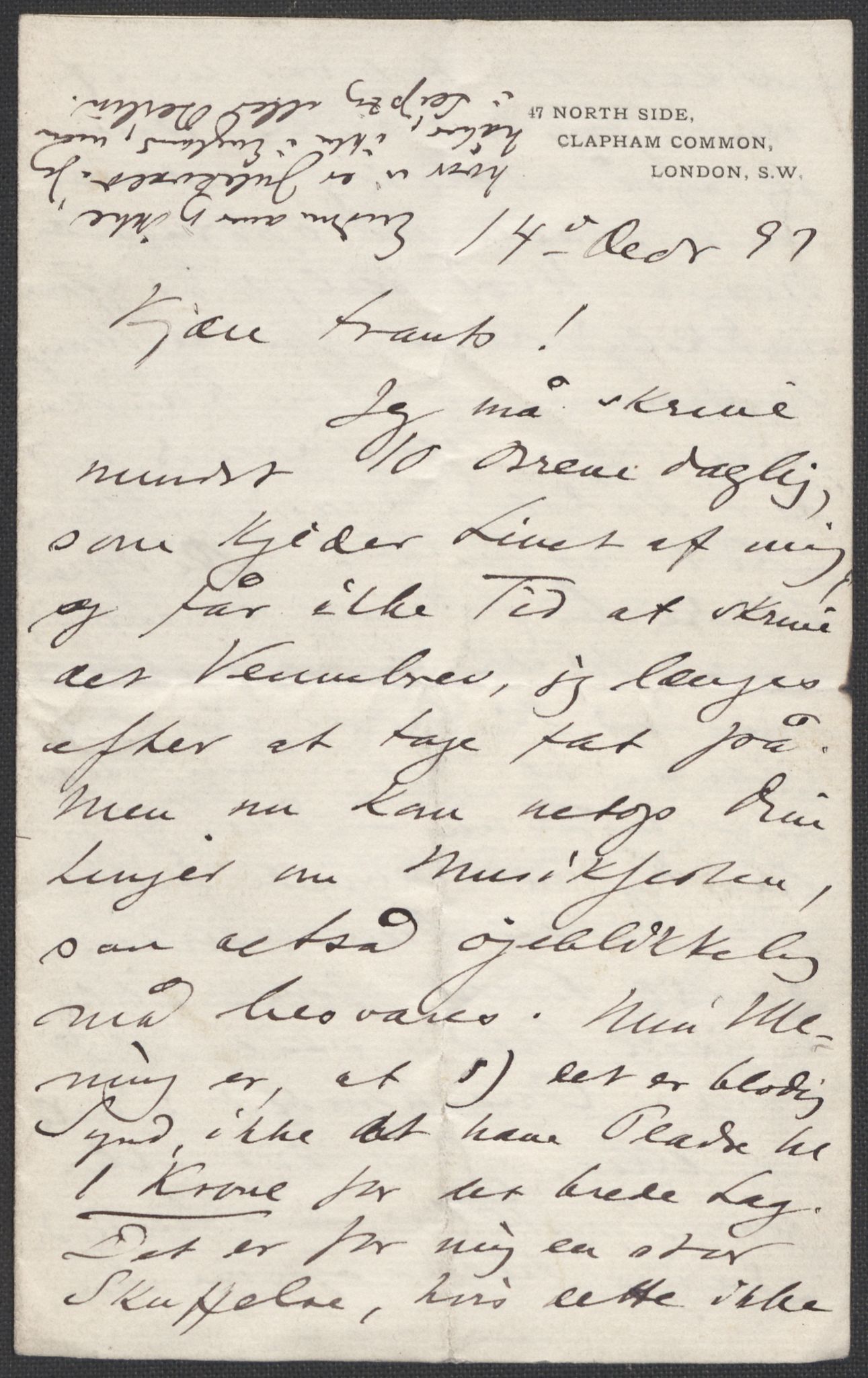 Beyer, Frants, RA/PA-0132/F/L0001: Brev fra Edvard Grieg til Frantz Beyer og "En del optegnelser som kan tjene til kommentar til brevene" av Marie Beyer, 1872-1907, s. 506