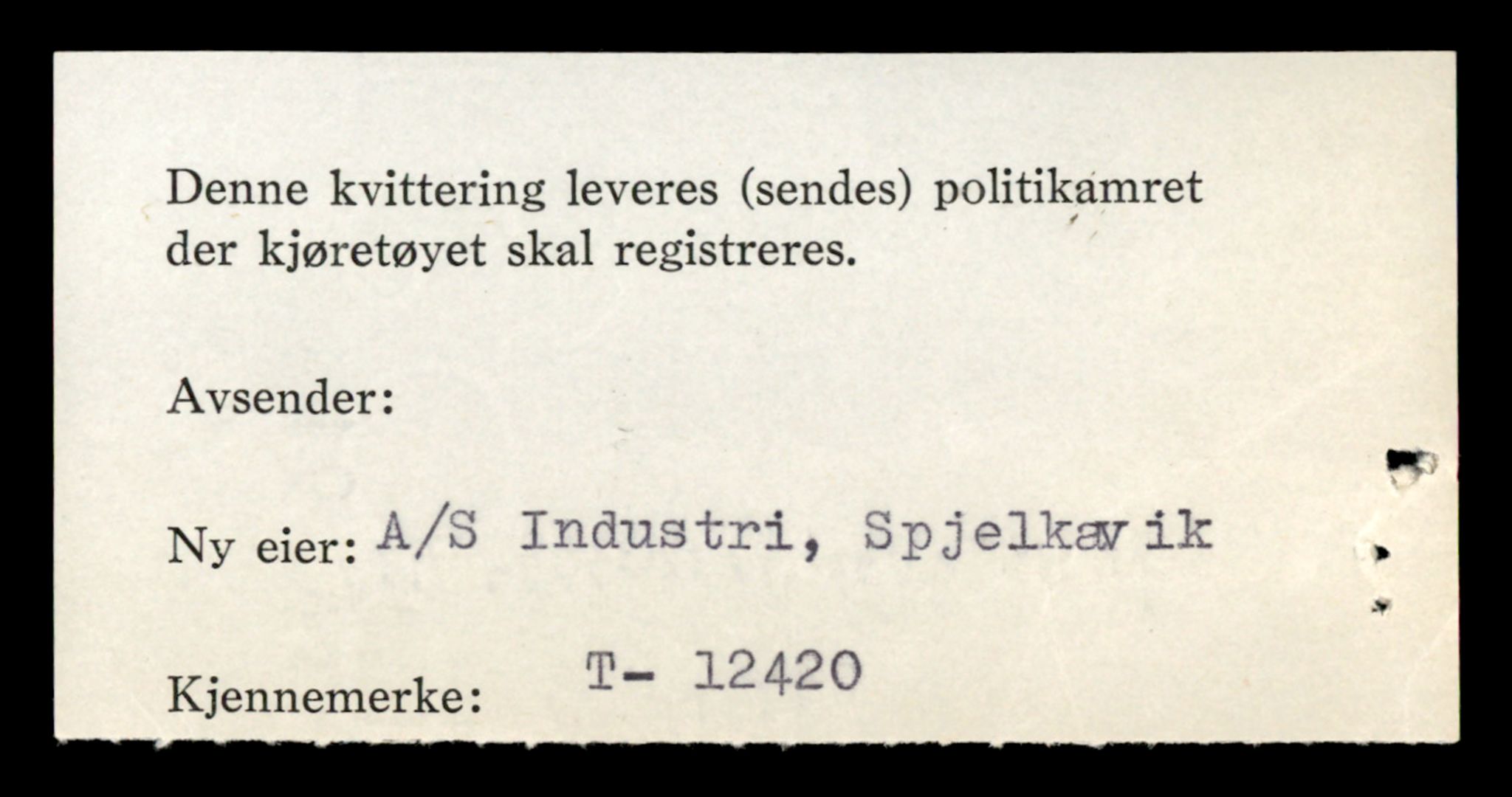 Møre og Romsdal vegkontor - Ålesund trafikkstasjon, AV/SAT-A-4099/F/Fe/L0033: Registreringskort for kjøretøy T 12151 - T 12474, 1927-1998, s. 3070