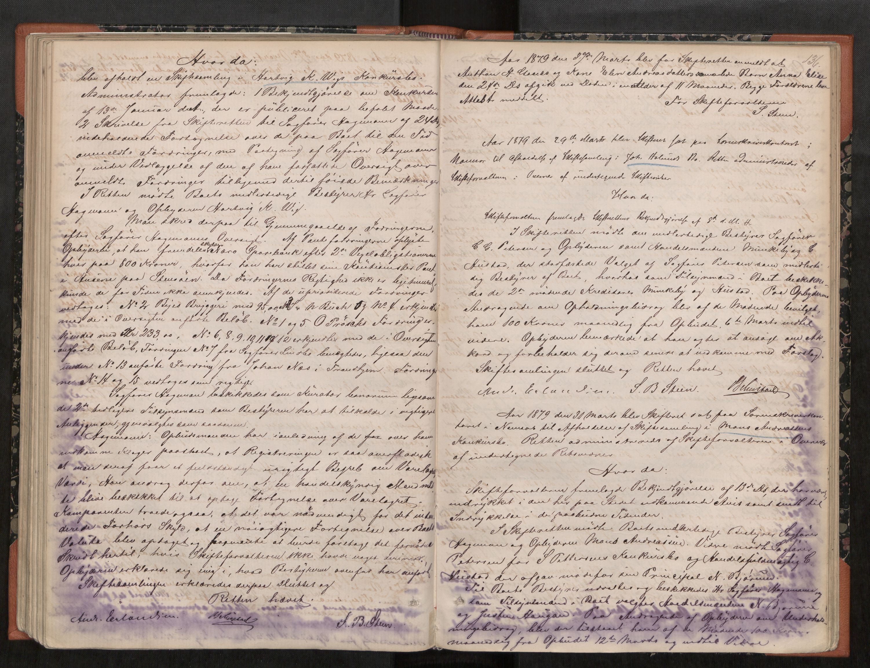 Namdal sorenskriveri, AV/SAT-A-4133/1/3/3B/L0004: Skiftebehandlingsprotokoll, 1875-1880, s. 136