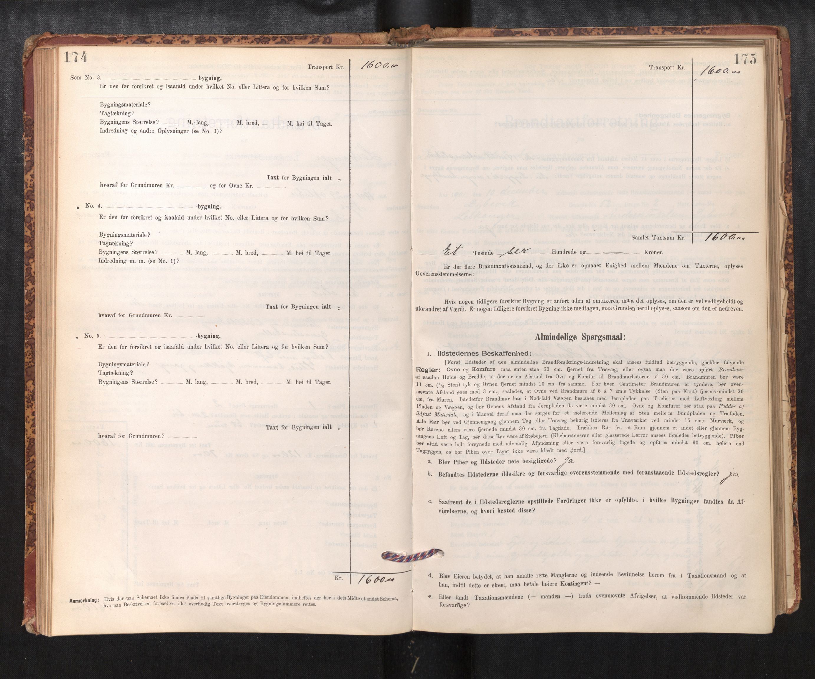 Lensmannen i Leikanger, AV/SAB-A-29201/0012/L0004: Branntakstprotokoll, skjematakst, 1894-1903, s. 174-175