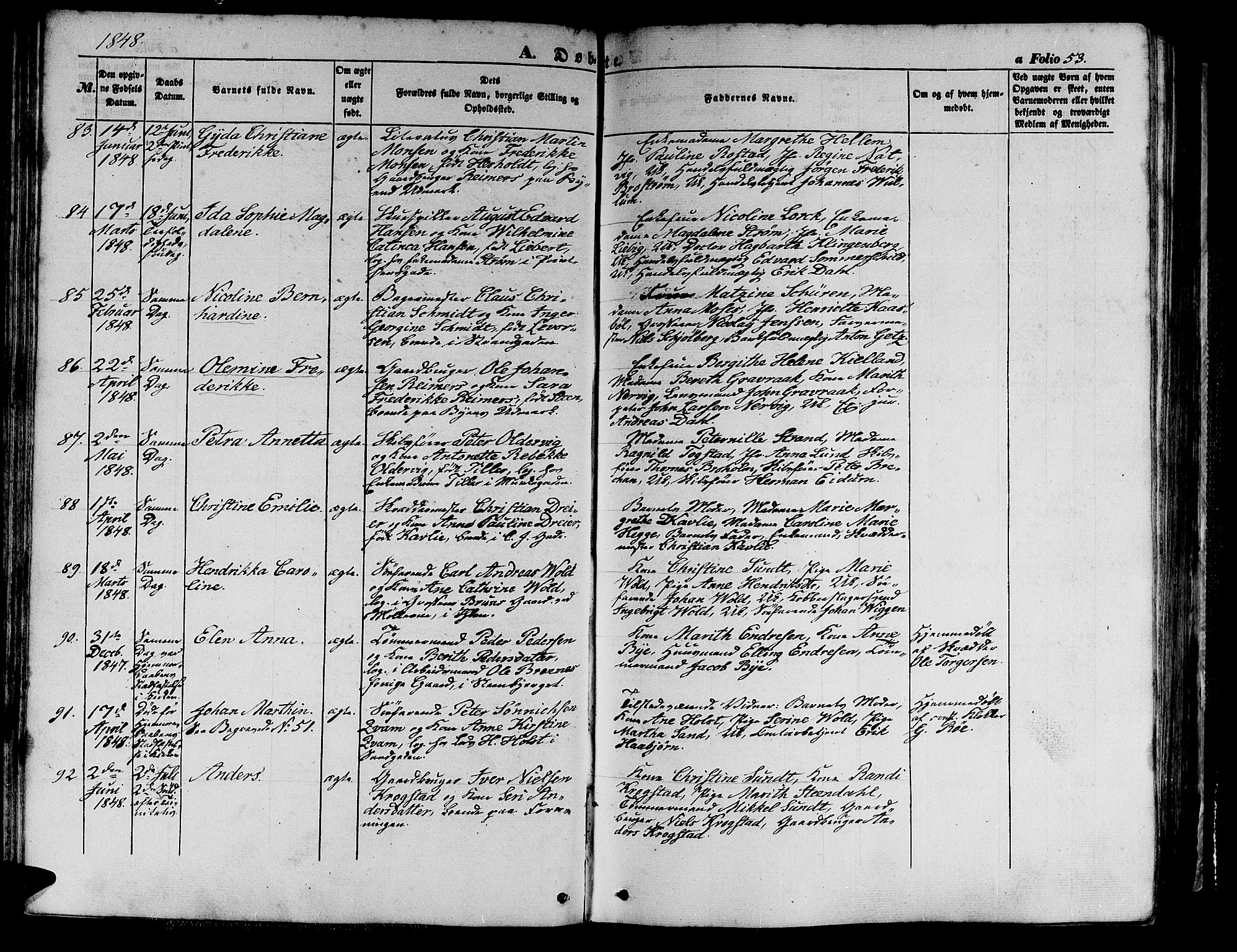 Ministerialprotokoller, klokkerbøker og fødselsregistre - Sør-Trøndelag, SAT/A-1456/602/L0137: Klokkerbok nr. 602C05, 1846-1856, s. 53
