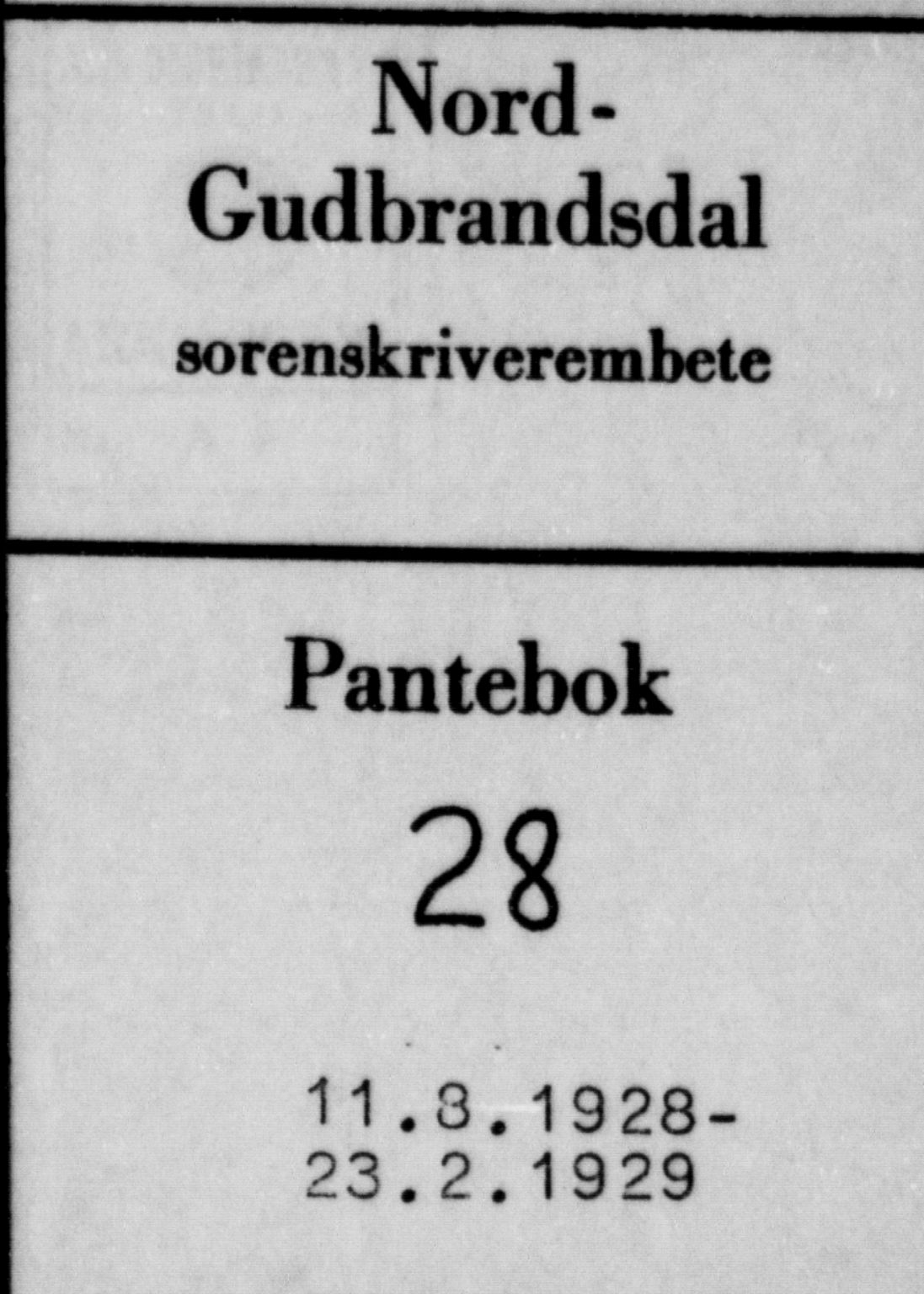 Nord-Gudbrandsdal tingrett, SAH/TING-002/H/Hb/Hba/L0028: Pantebok nr. 28, 1928-1929