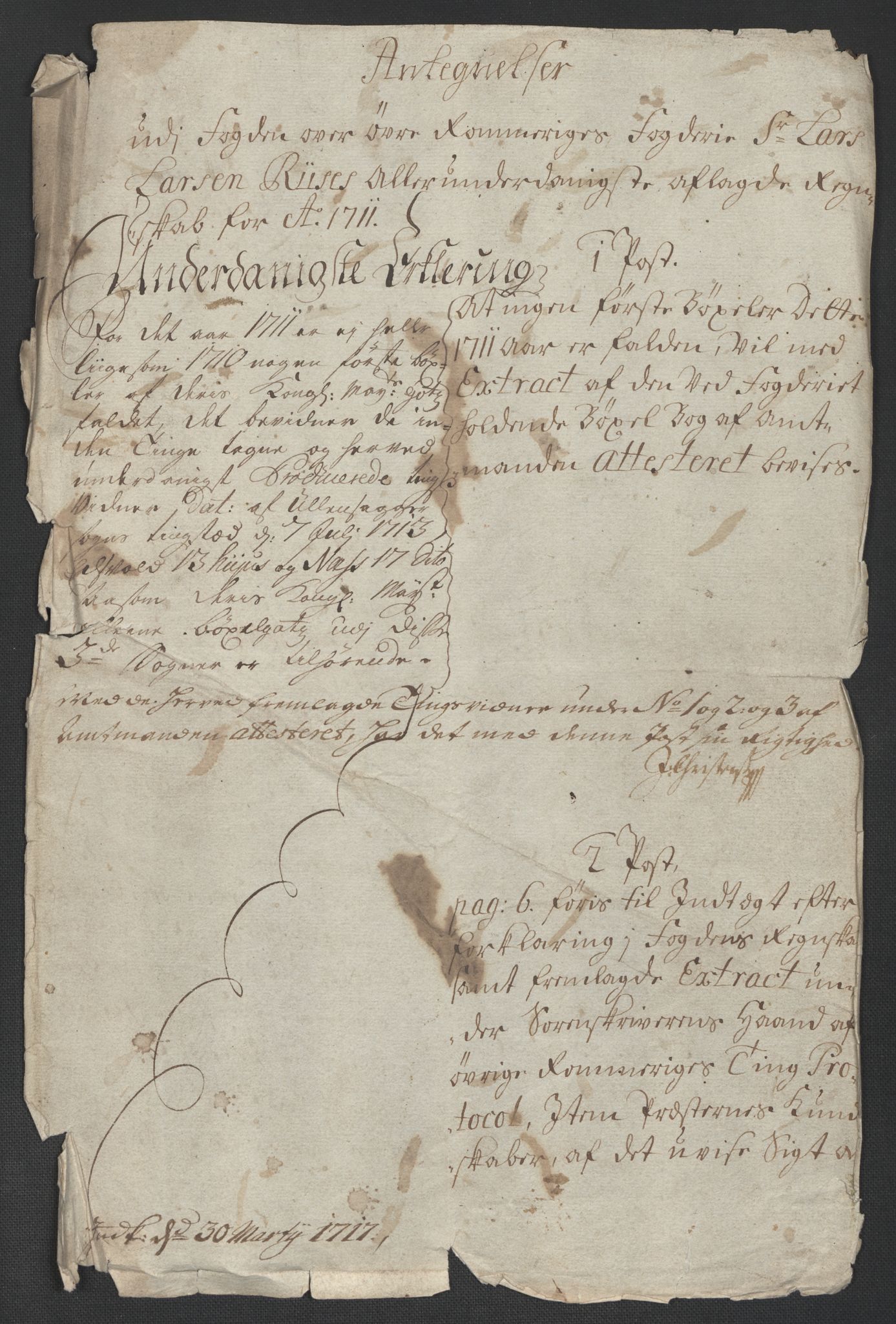 Rentekammeret inntil 1814, Reviderte regnskaper, Fogderegnskap, RA/EA-4092/R12/L0720: Fogderegnskap Øvre Romerike, 1710-1711, s. 485