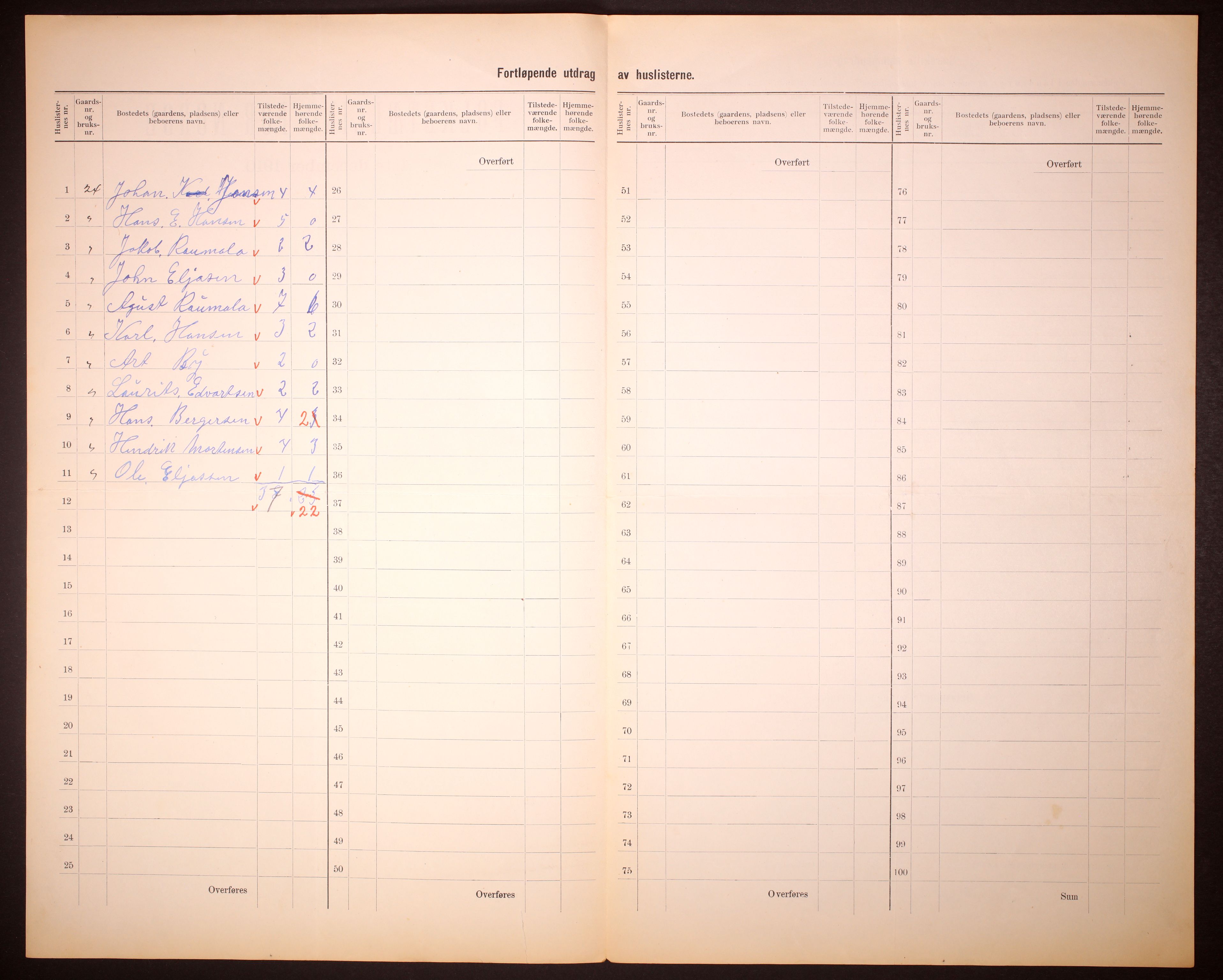 RA, Folketelling 1910 for 2019 Kjelvik herred, 1910, s. 26