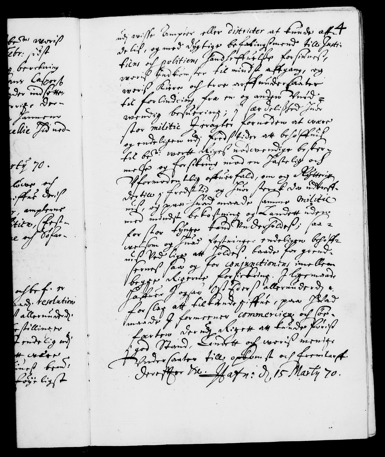 Danske Kanselli 1572-1799, AV/RA-EA-3023/F/Fc/Fca/Fcab/L0012: Norske tegnelser (mikrofilm), 1670-1683, s. 4a
