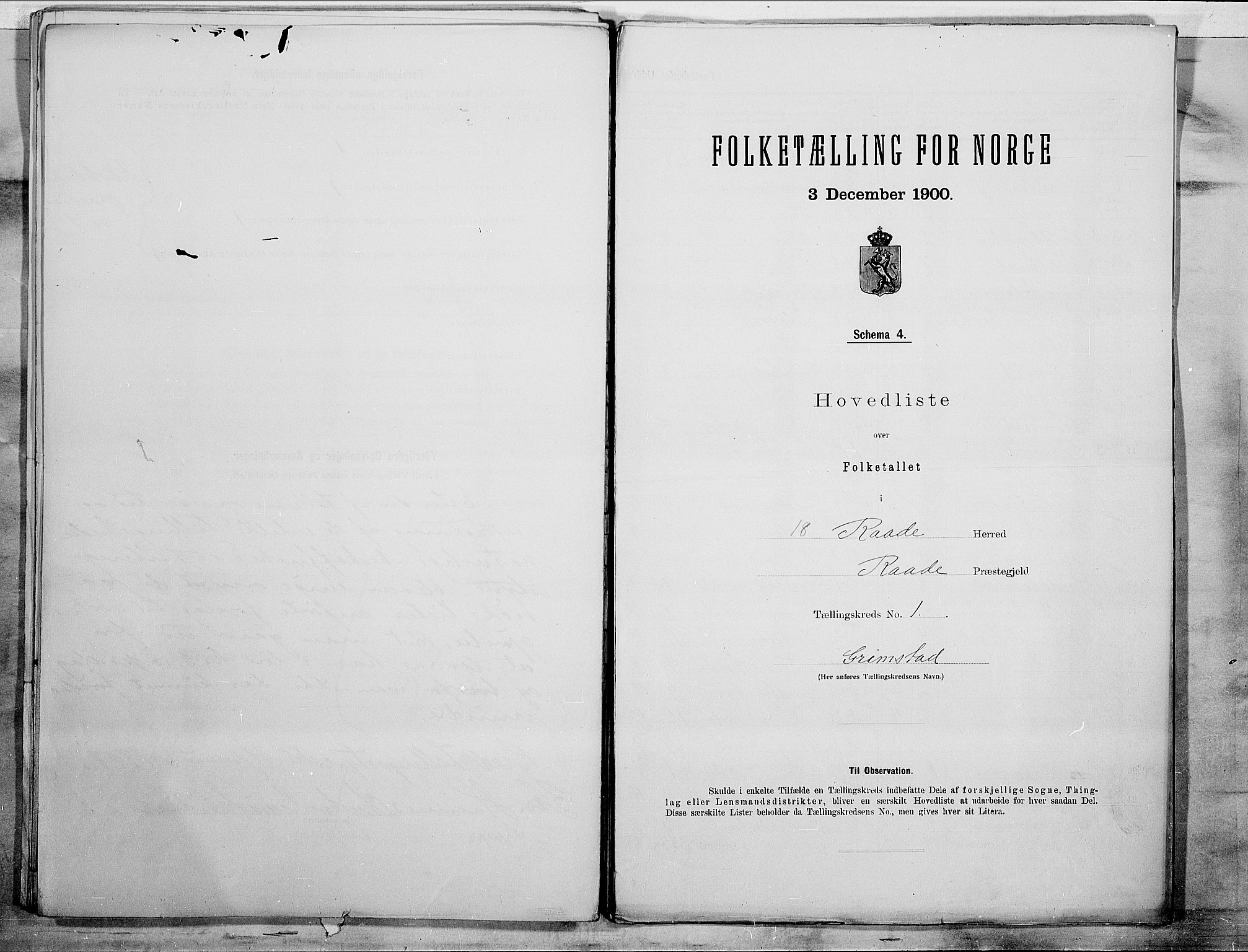 SAO, Folketelling 1900 for 0135 Råde herred, 1900, s. 4