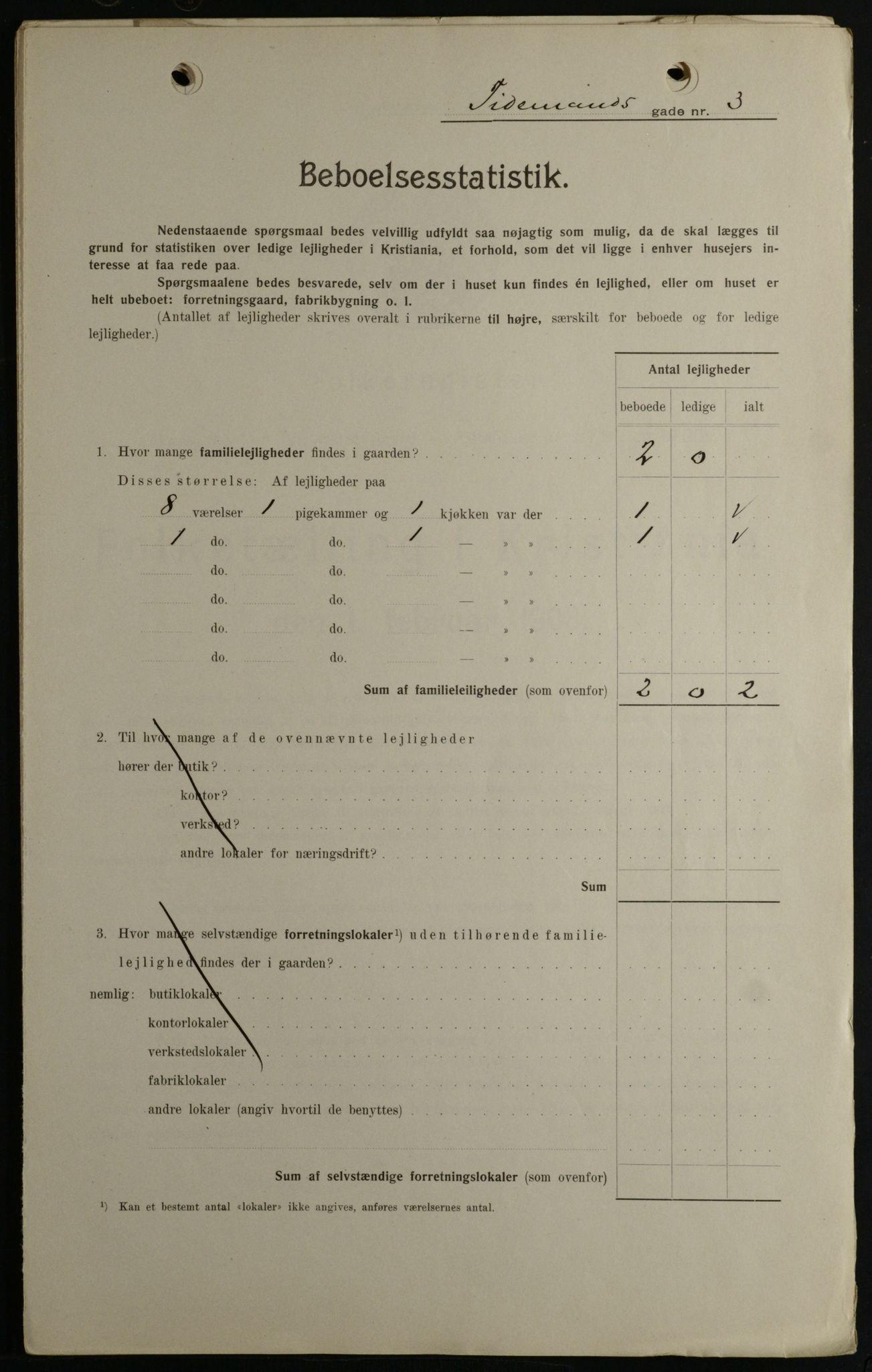 OBA, Kommunal folketelling 1.2.1908 for Kristiania kjøpstad, 1908, s. 100117