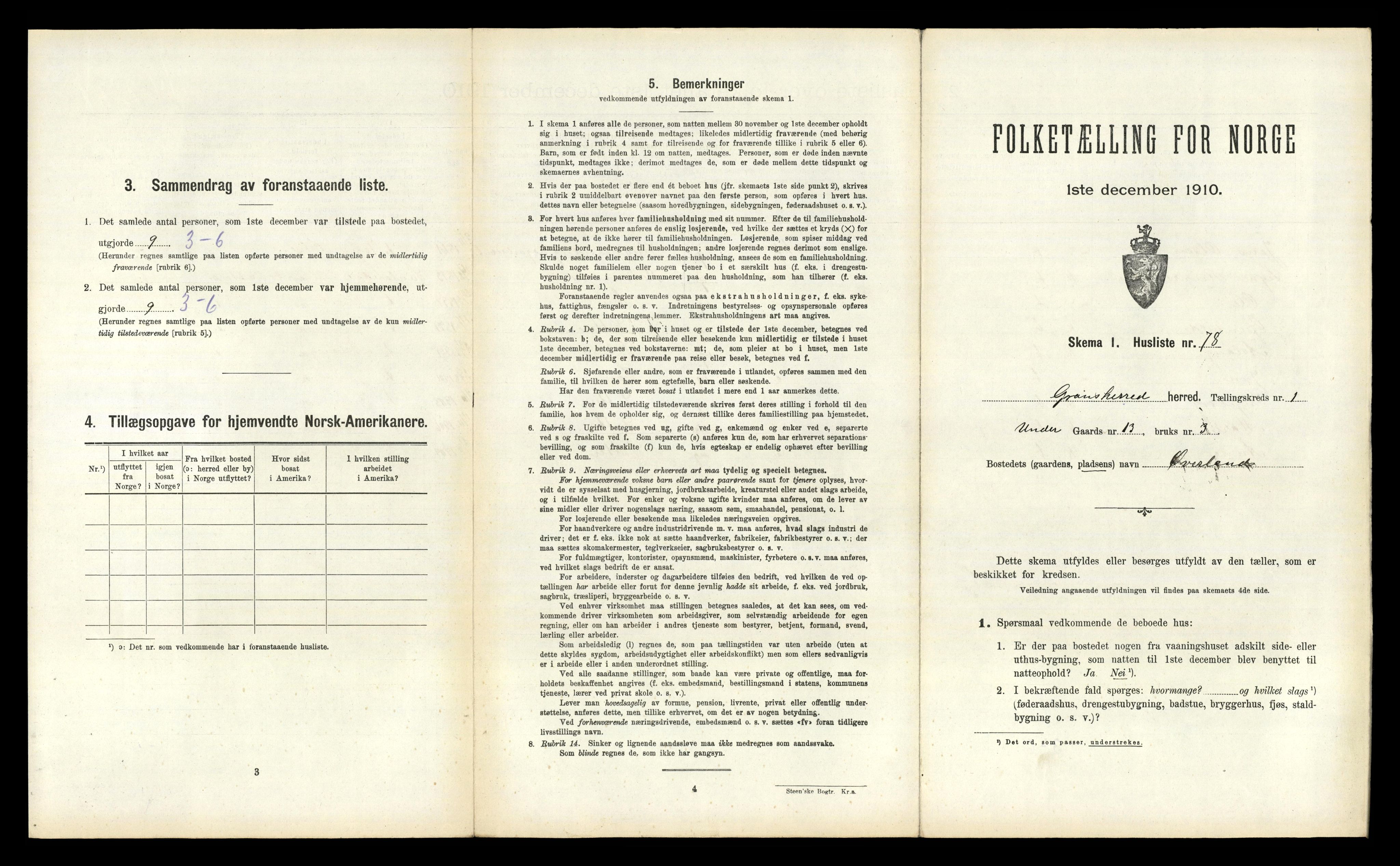 RA, Folketelling 1910 for 0824 Gransherad herred, 1910, s. 182