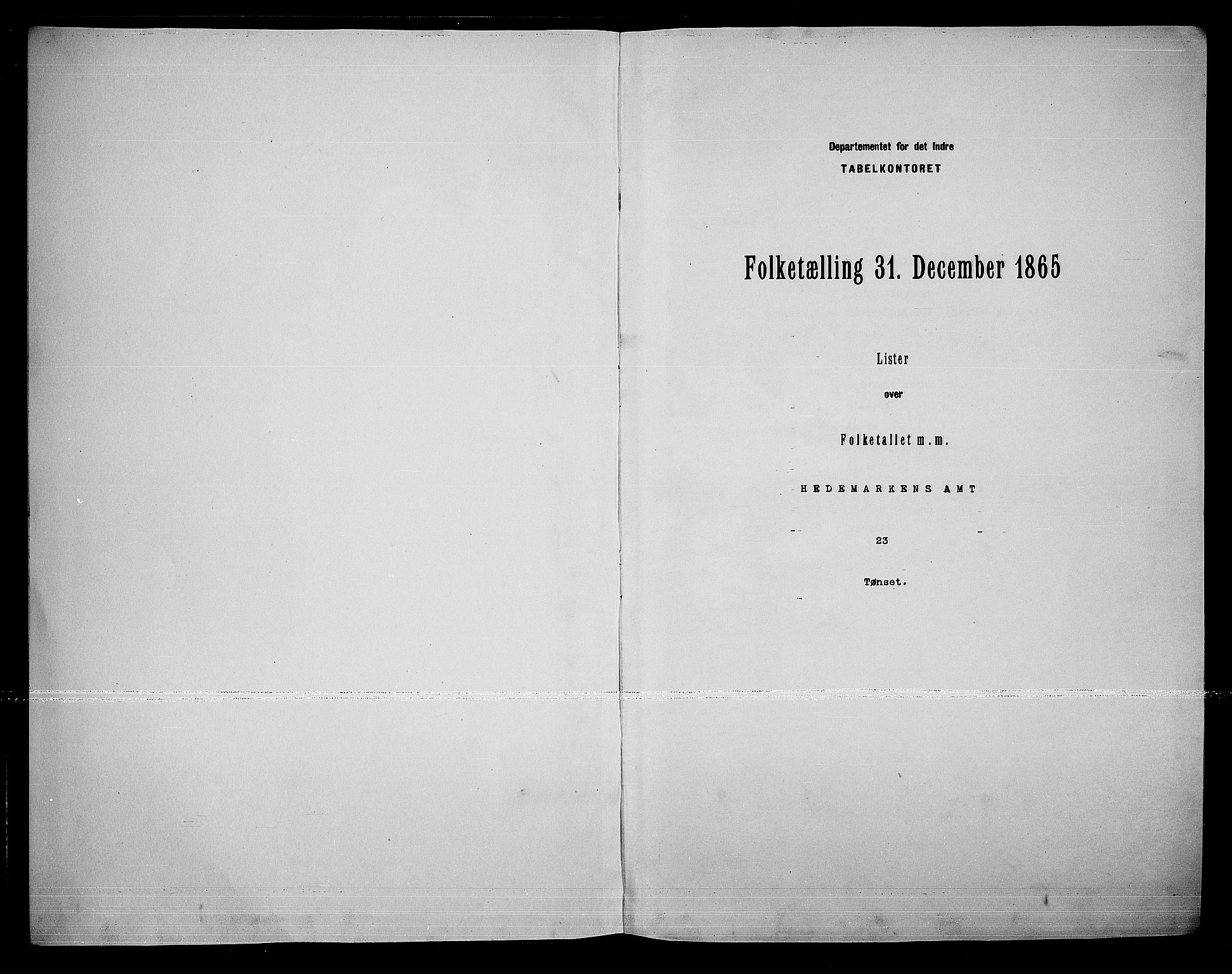RA, Folketelling 1865 for 0437P Tynset prestegjeld, 1865, s. 3