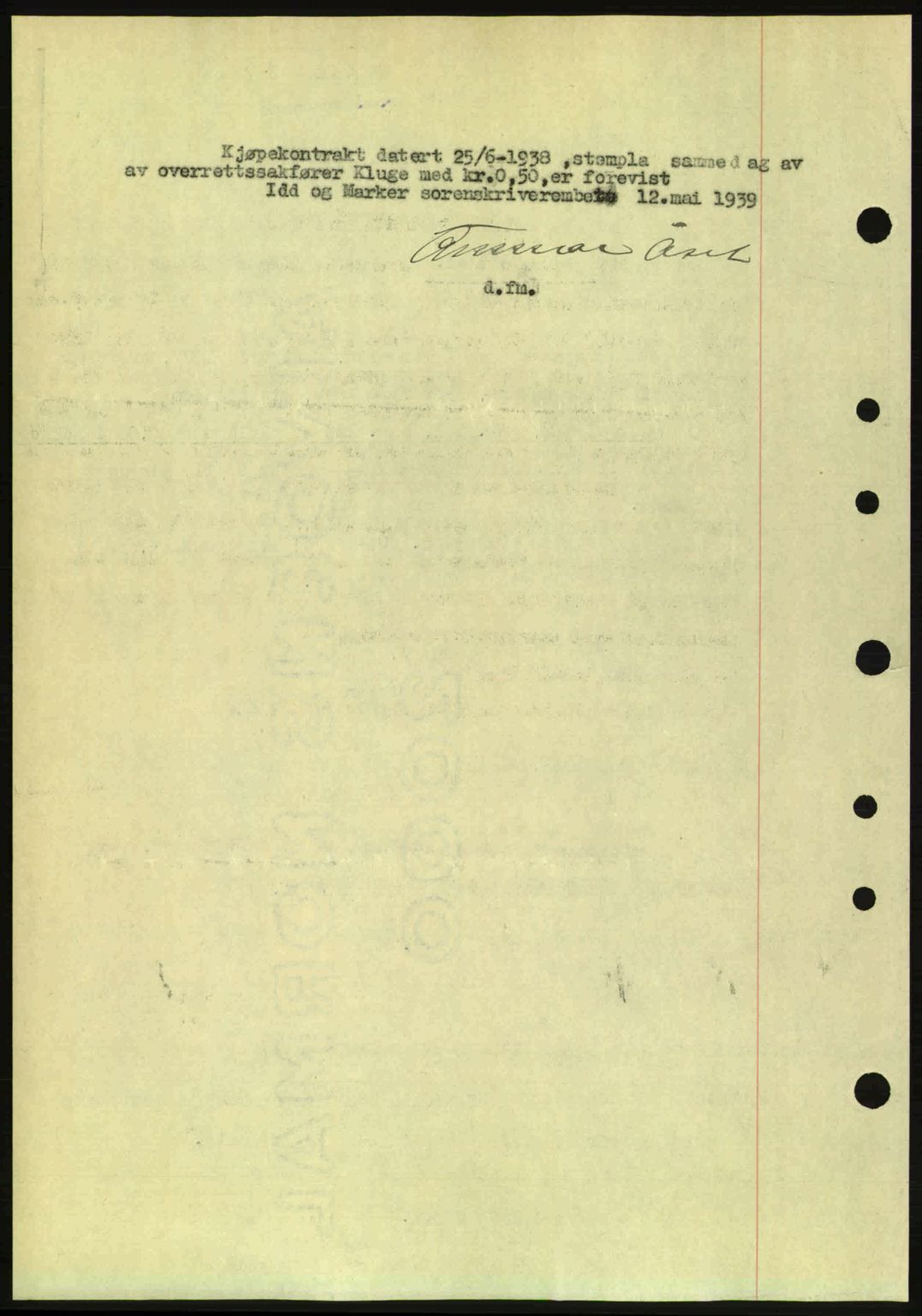 Idd og Marker sorenskriveri, AV/SAO-A-10283/G/Gb/Gbb/L0003: Pantebok nr. A3, 1938-1939, Dagboknr: 650/1939