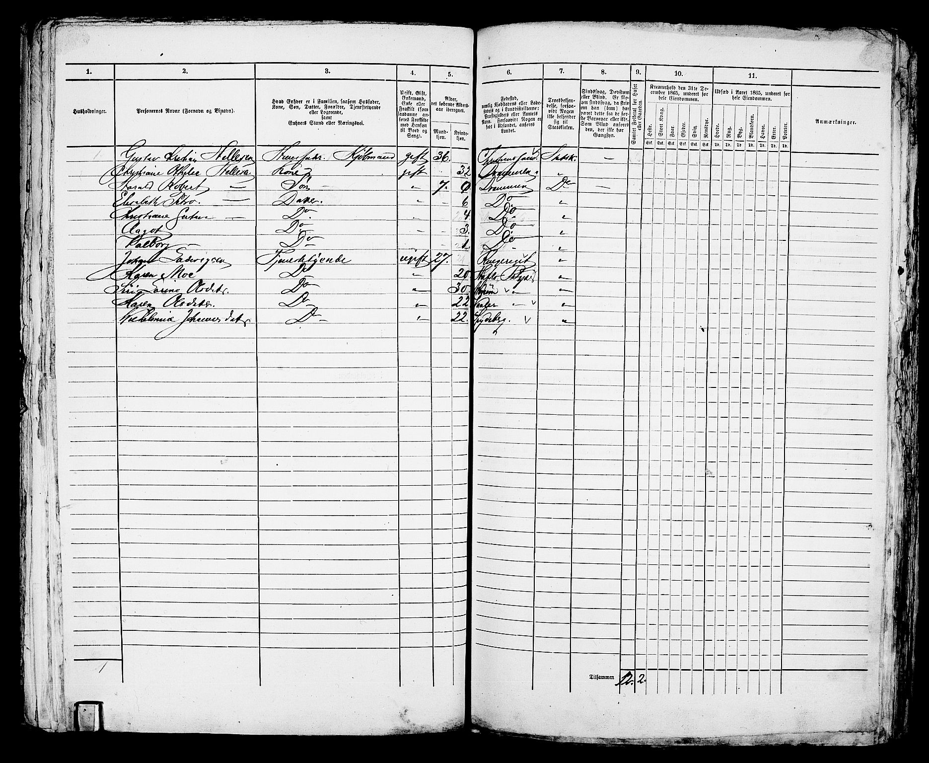 RA, Folketelling 1865 for 0602aB Bragernes prestegjeld i Drammen kjøpstad, 1865, s. 956